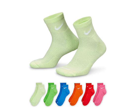 Nike Men's Medium Everyday Cushioned Quarter Socks 6 Pairs