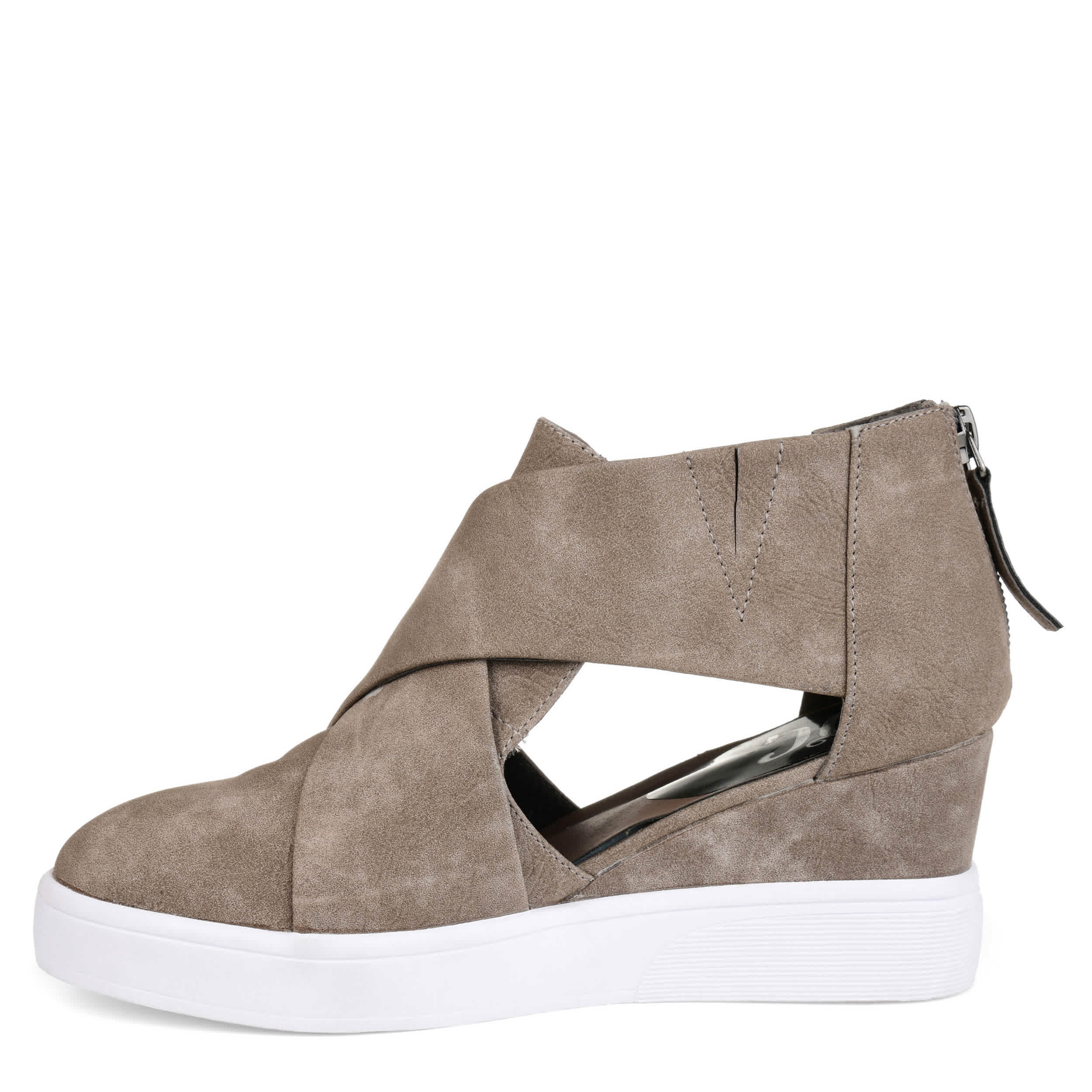 JOURNEE COLLECTION-WOMENS SEENA WEDGE SNEAKER-TAUPE & 