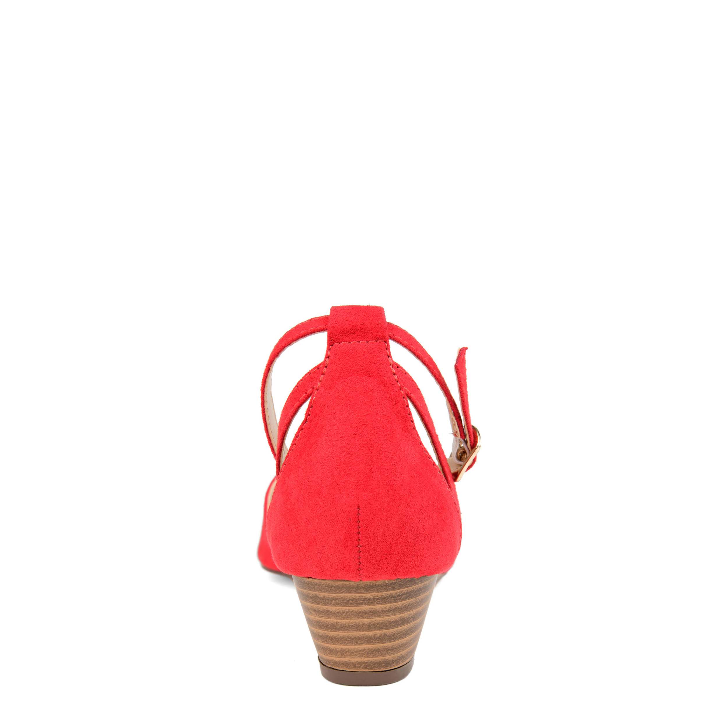 JOURNEE COLLECTION-WOMENS ARKIE PUMP-RED & 