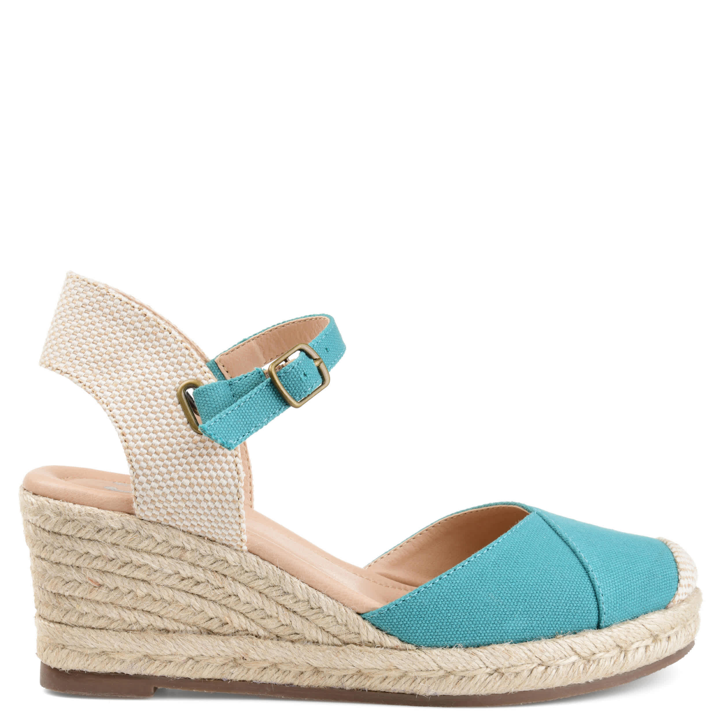 JOURNEE COLLECTION-WOMENS ASHLYN WEDGE SANDAL-TEAL & 