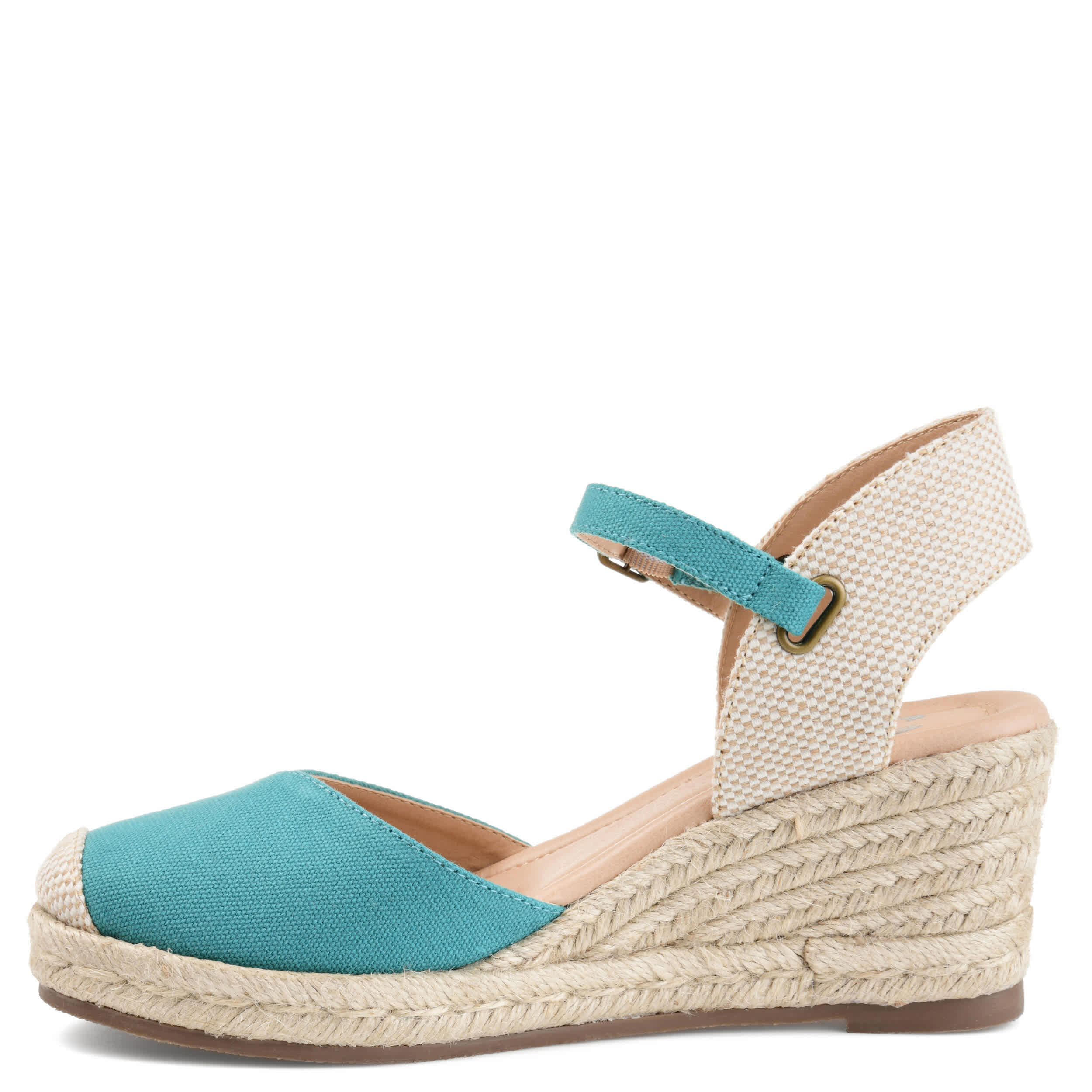 JOURNEE COLLECTION-WOMENS ASHLYN WEDGE SANDAL-TEAL & 