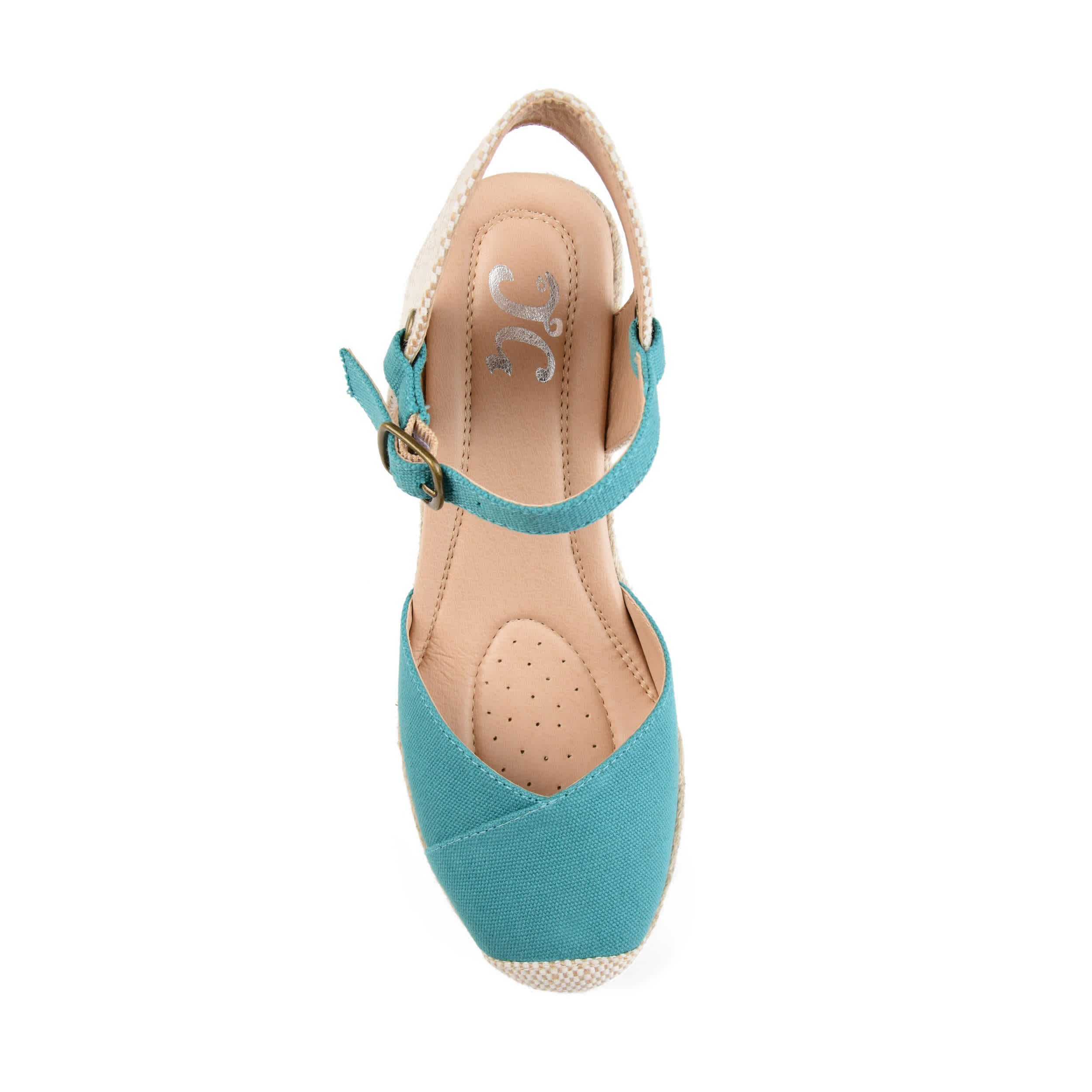 JOURNEE COLLECTION-WOMENS ASHLYN WEDGE SANDAL-TEAL & 