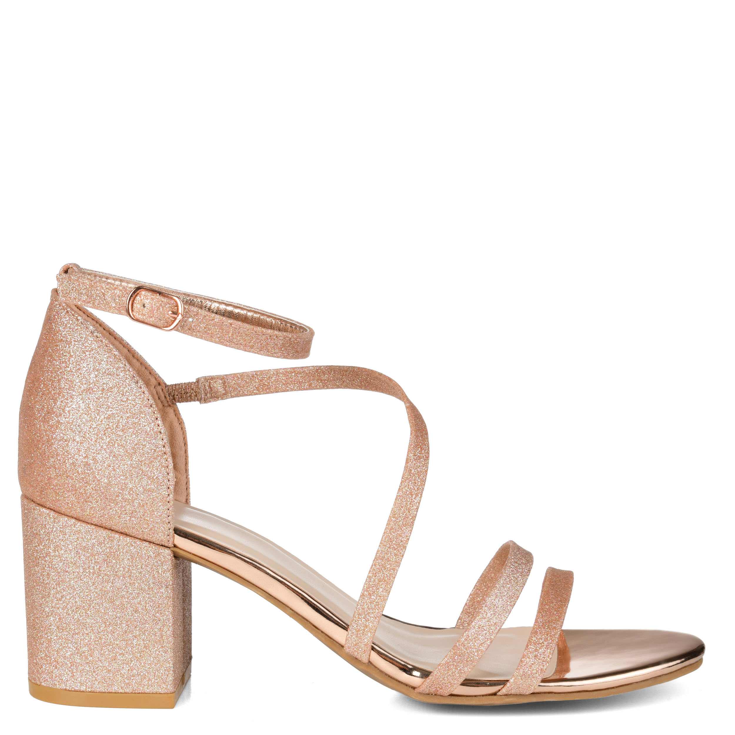 JOURNEE COLLECTION-WOMENS BELLA SANDAL-ROSE GOLD & 