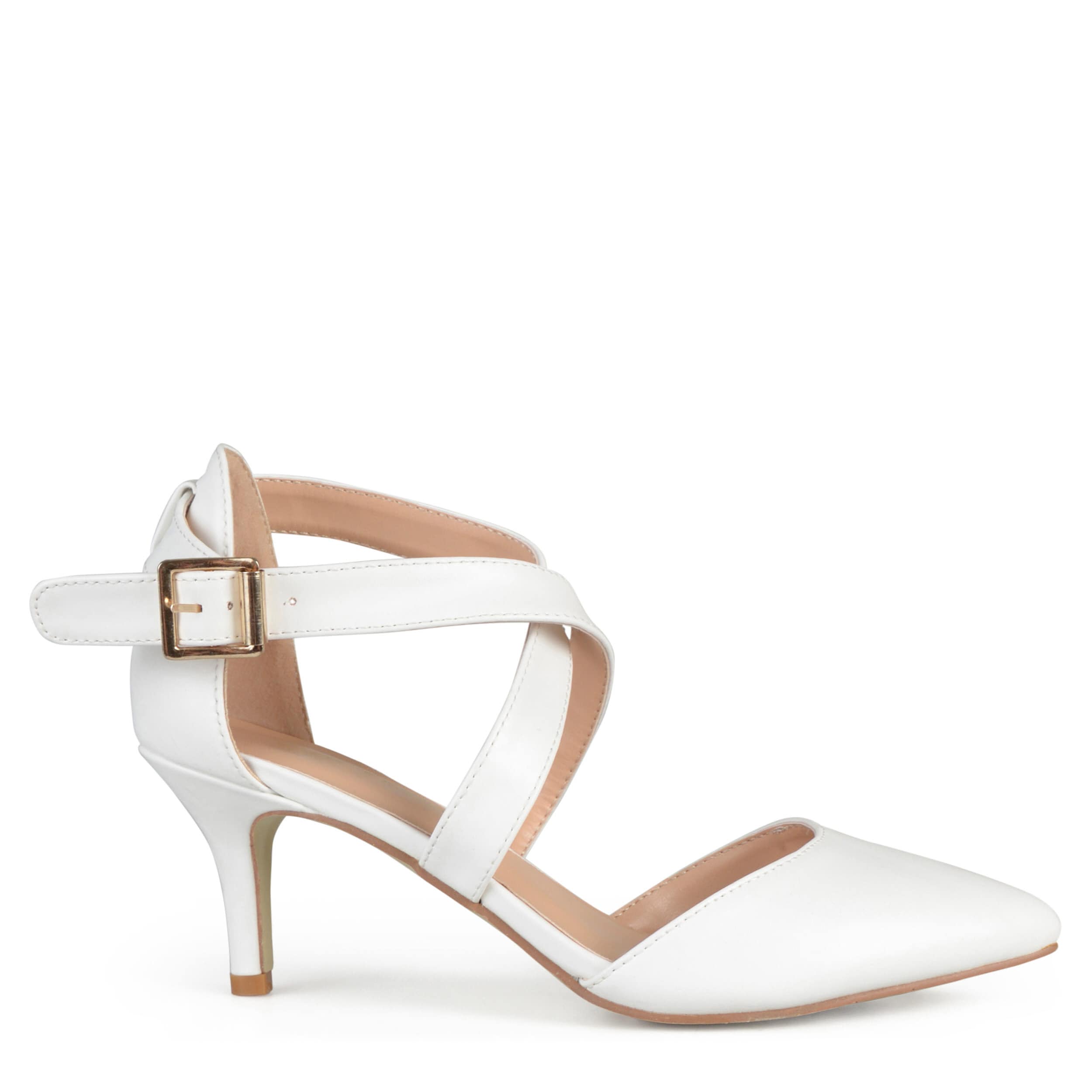 JOURNEE COLLECTION-WOMENS RIVA PUMP-WHITE & 