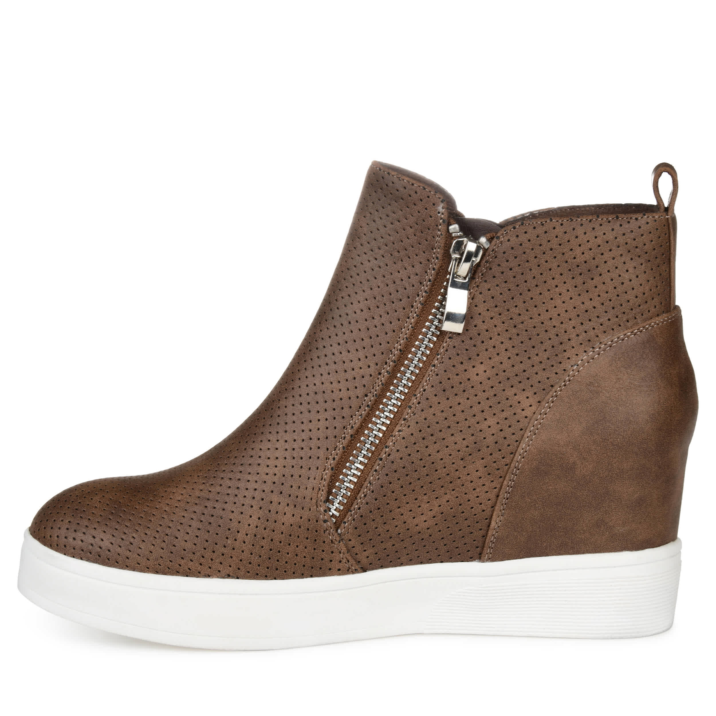JOURNEE COLLECTION-WOMENS PENNELOPE WEDGE SNEAKER-BROWN & 