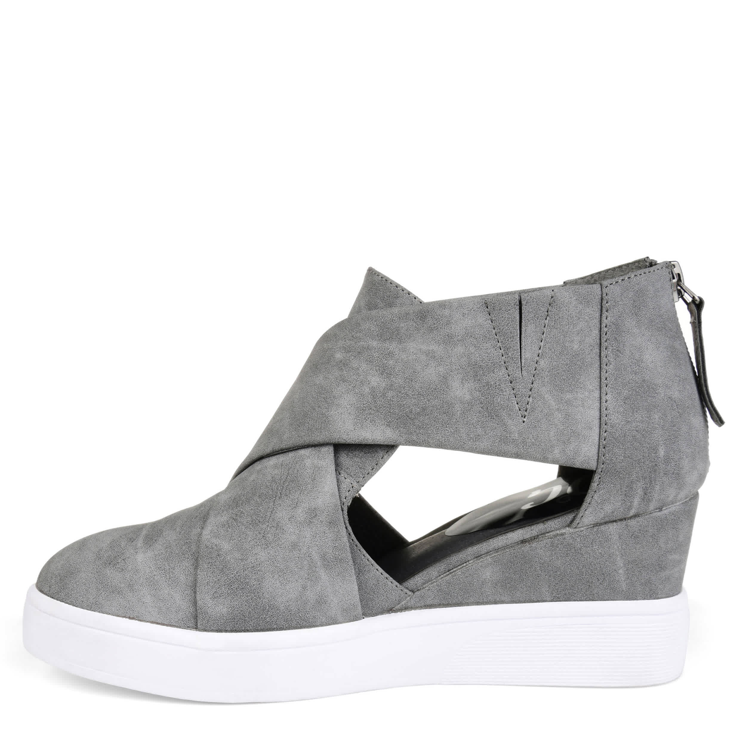 JOURNEE COLLECTION-WOMENS SEENA WEDGE SNEAKER-GREY & 