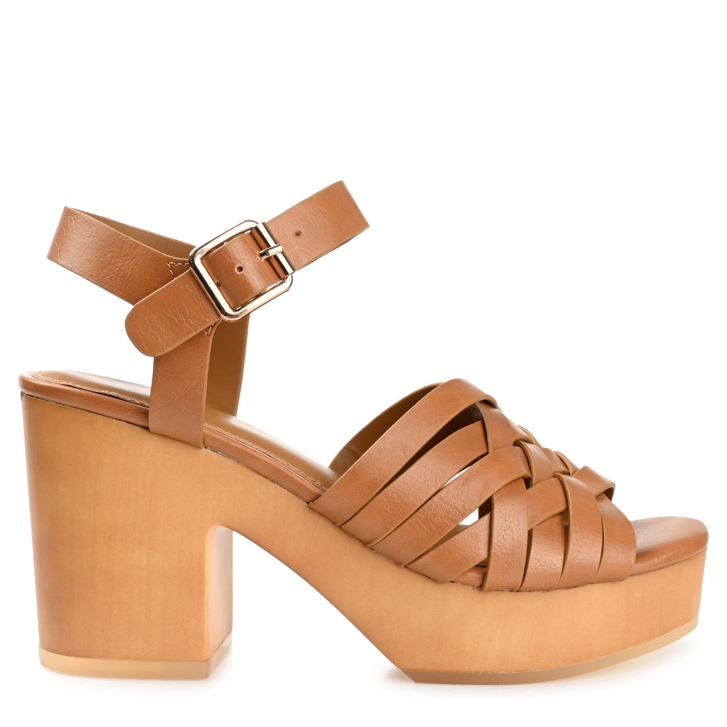JOURNEE COLLECTION-WOMENS ADDISYN PLATFORM SANDAL-BROWN & 