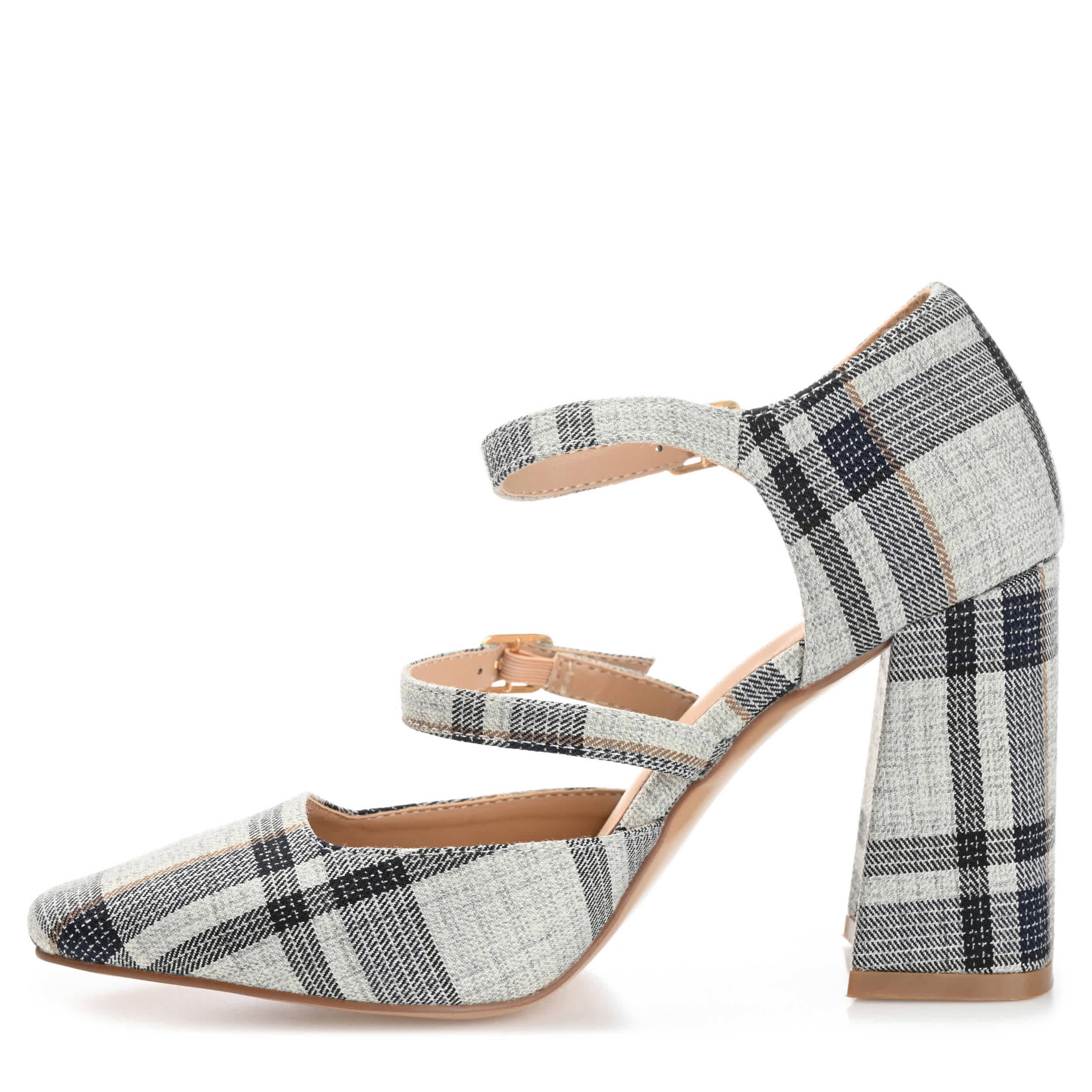 JOURNEE COLLECTION-WOMENS ISADORAH PUMP-PLAID & BLACK