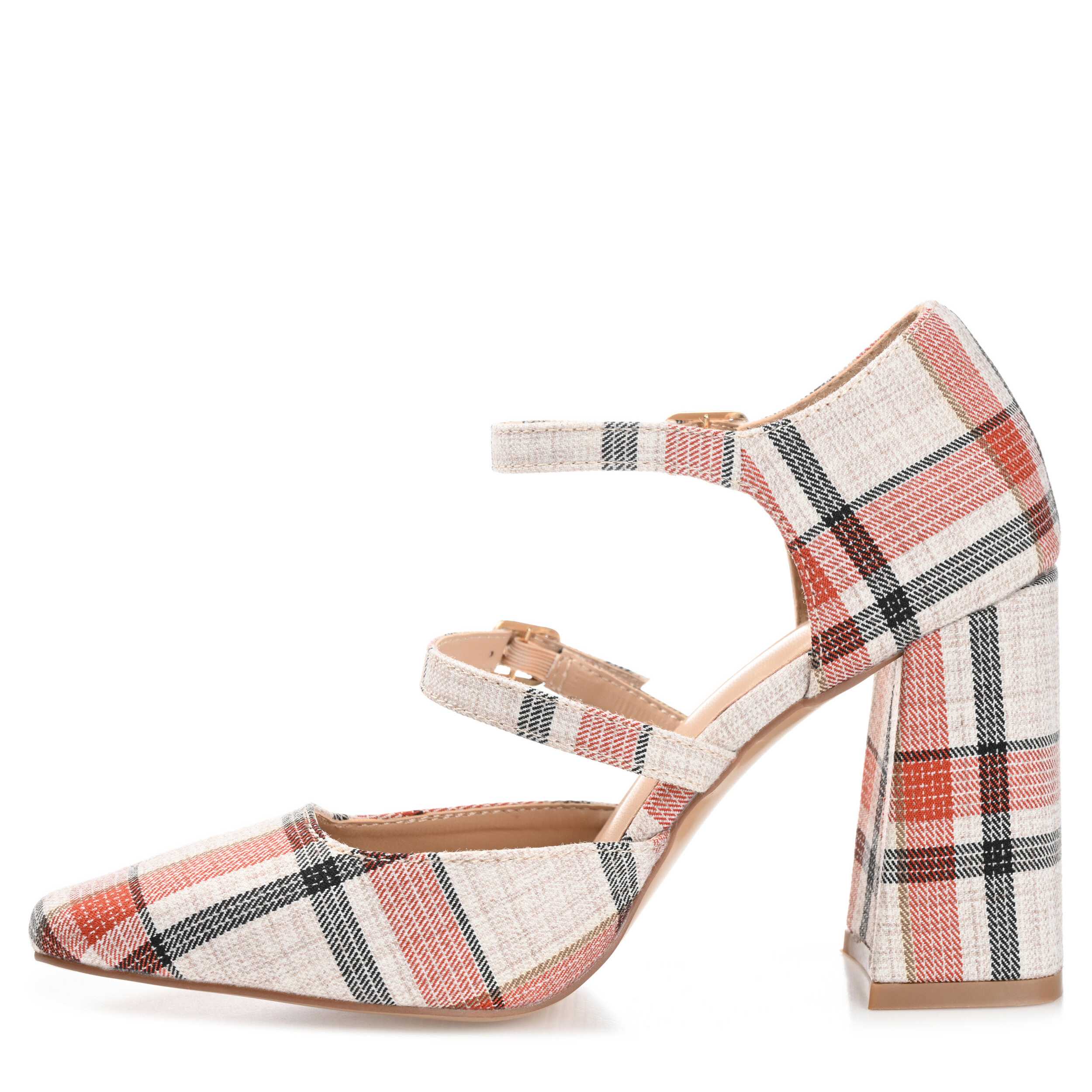 JOURNEE COLLECTION-WOMENS ISADORAH PUMP-PLAID & TAN