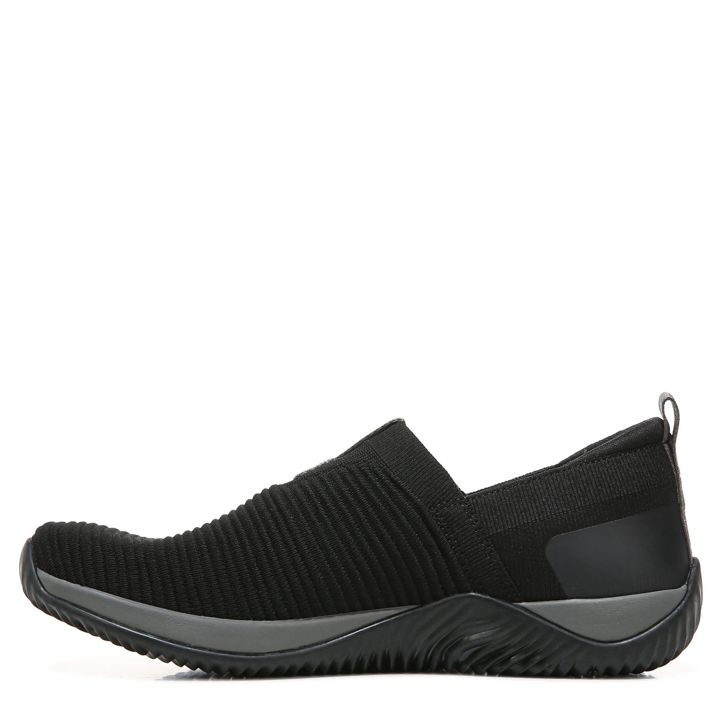 RYKA-WOMENS ECHO KNIT SLIP ON SNEAKER-BLACK & 