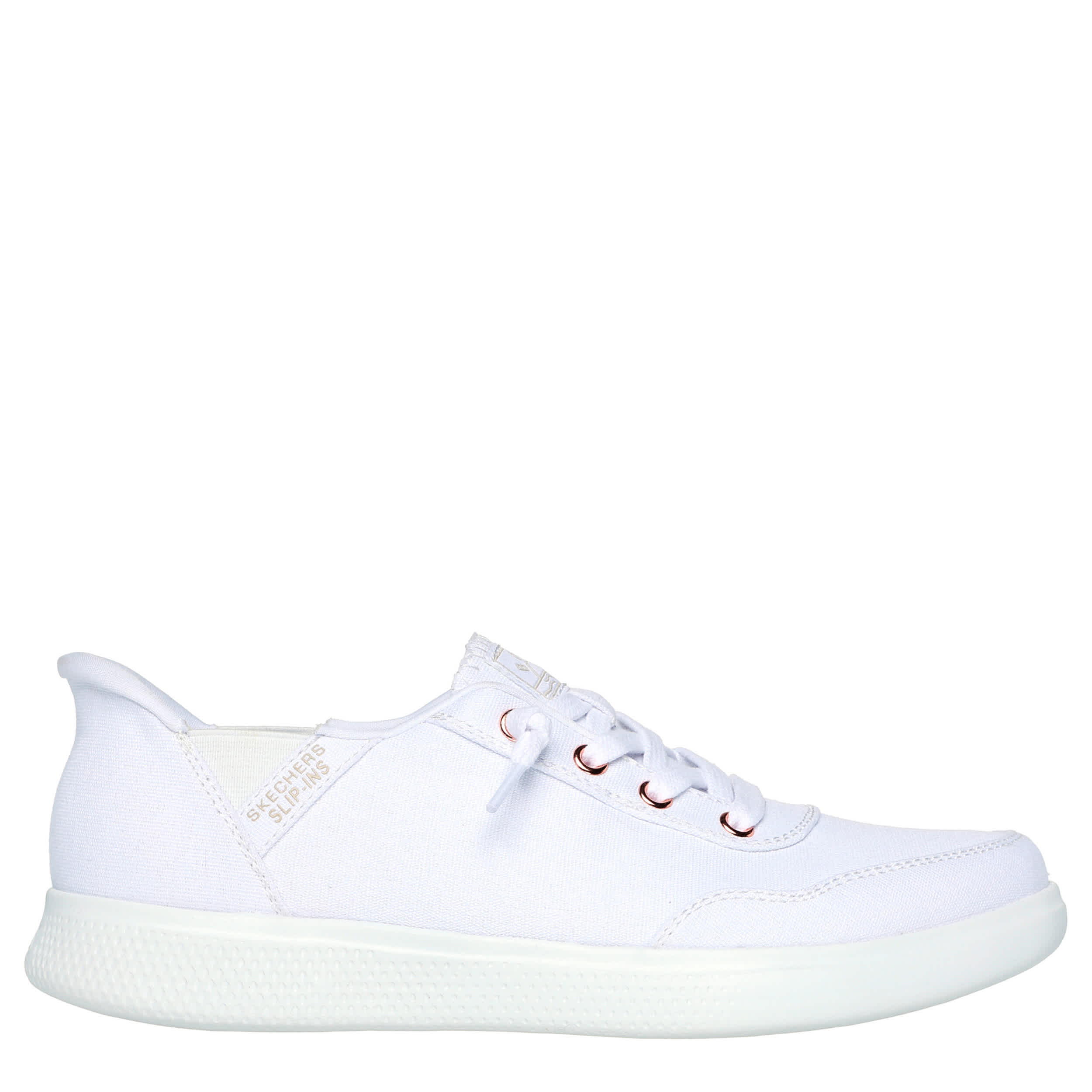 SKECHERS-WOMENS SLIP-INS SKIPPER KEEP IT SWEET SNEAKER-WHITE & 