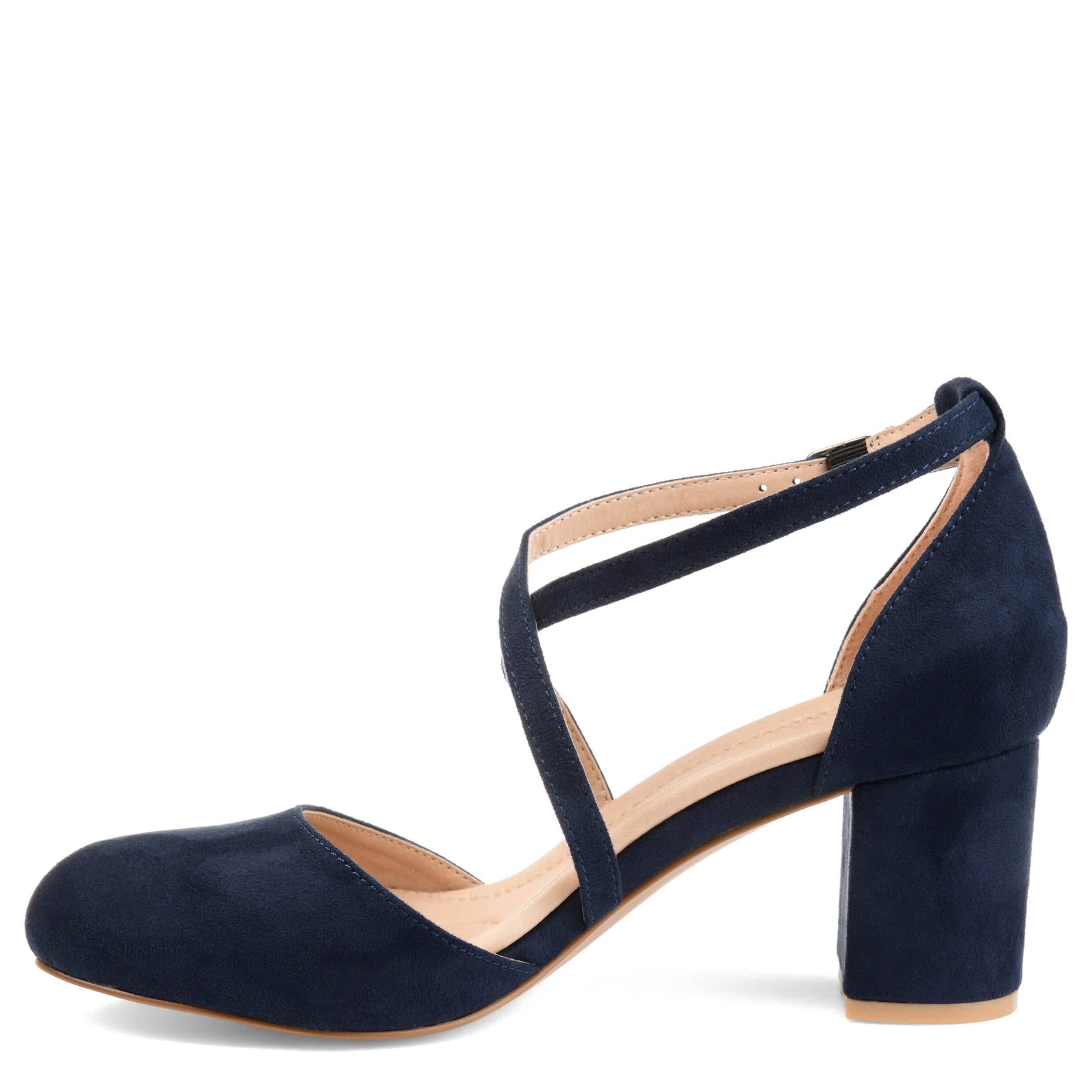 JOURNEE COLLECTION-WOMENS FOSTER WIDE PUMP-NAVY & 