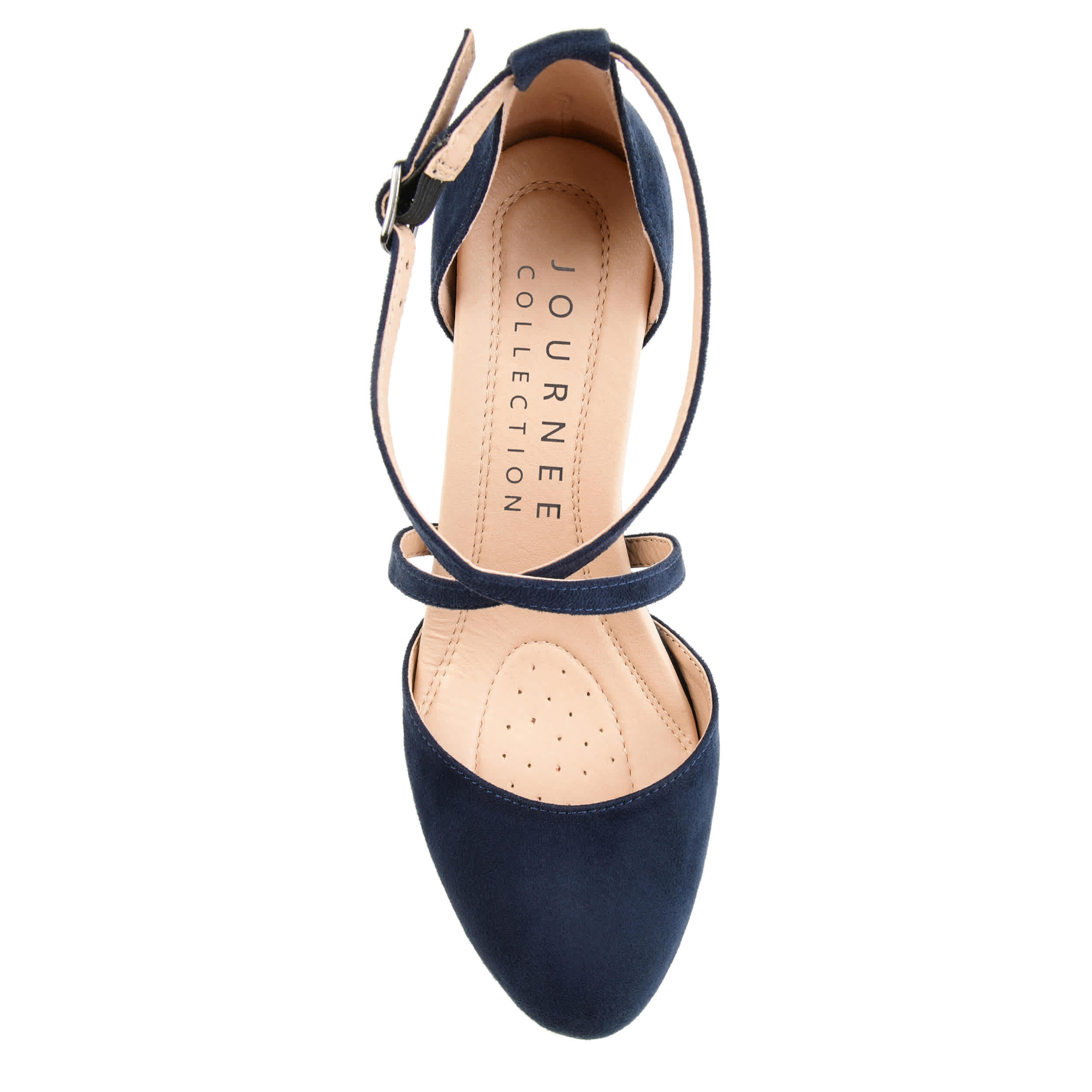 JOURNEE COLLECTION-WOMENS FOSTER WIDE PUMP-NAVY & 