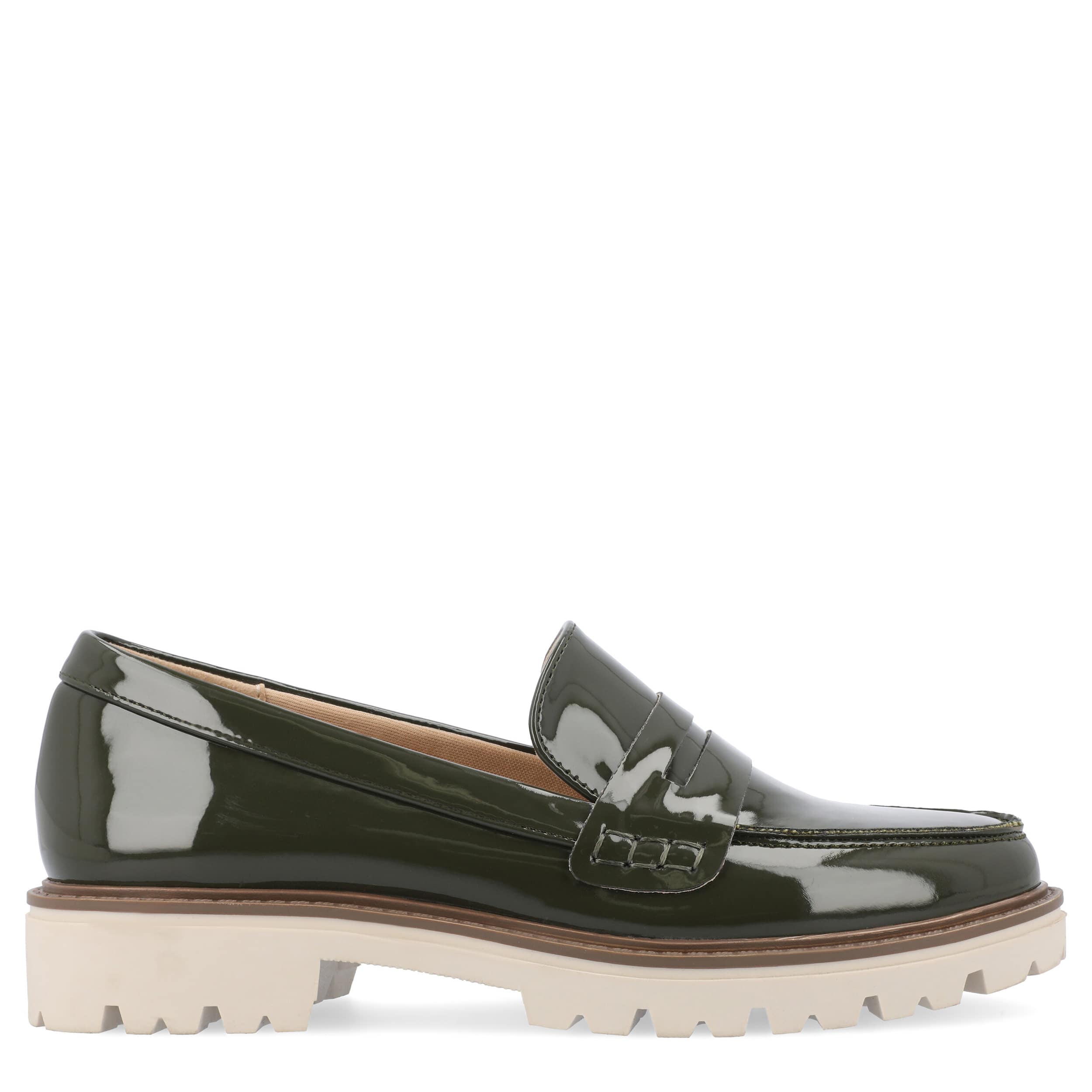 JOURNEE COLLECTION-WOMENS KENLY NARROW LOAFER-DARK GREEN & 