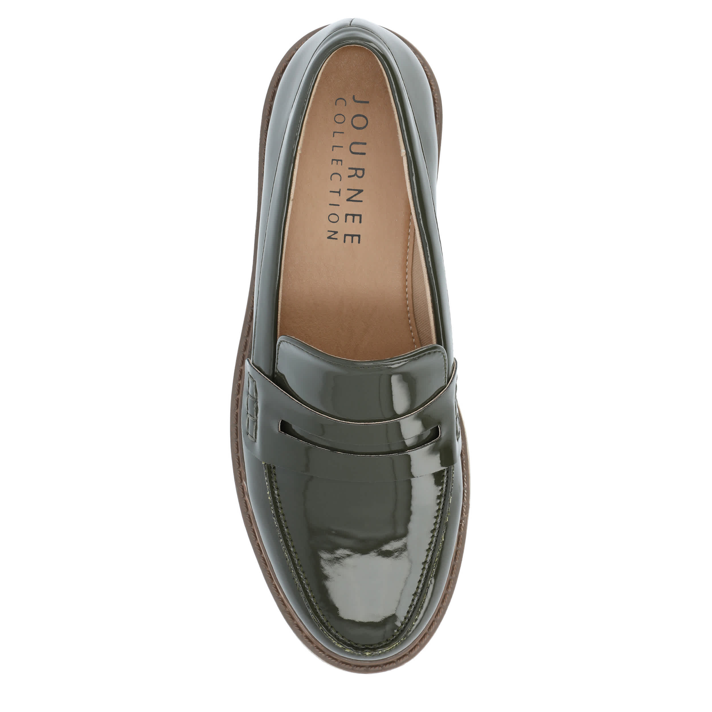 JOURNEE COLLECTION-WOMENS KENLY NARROW LOAFER-DARK GREEN & 