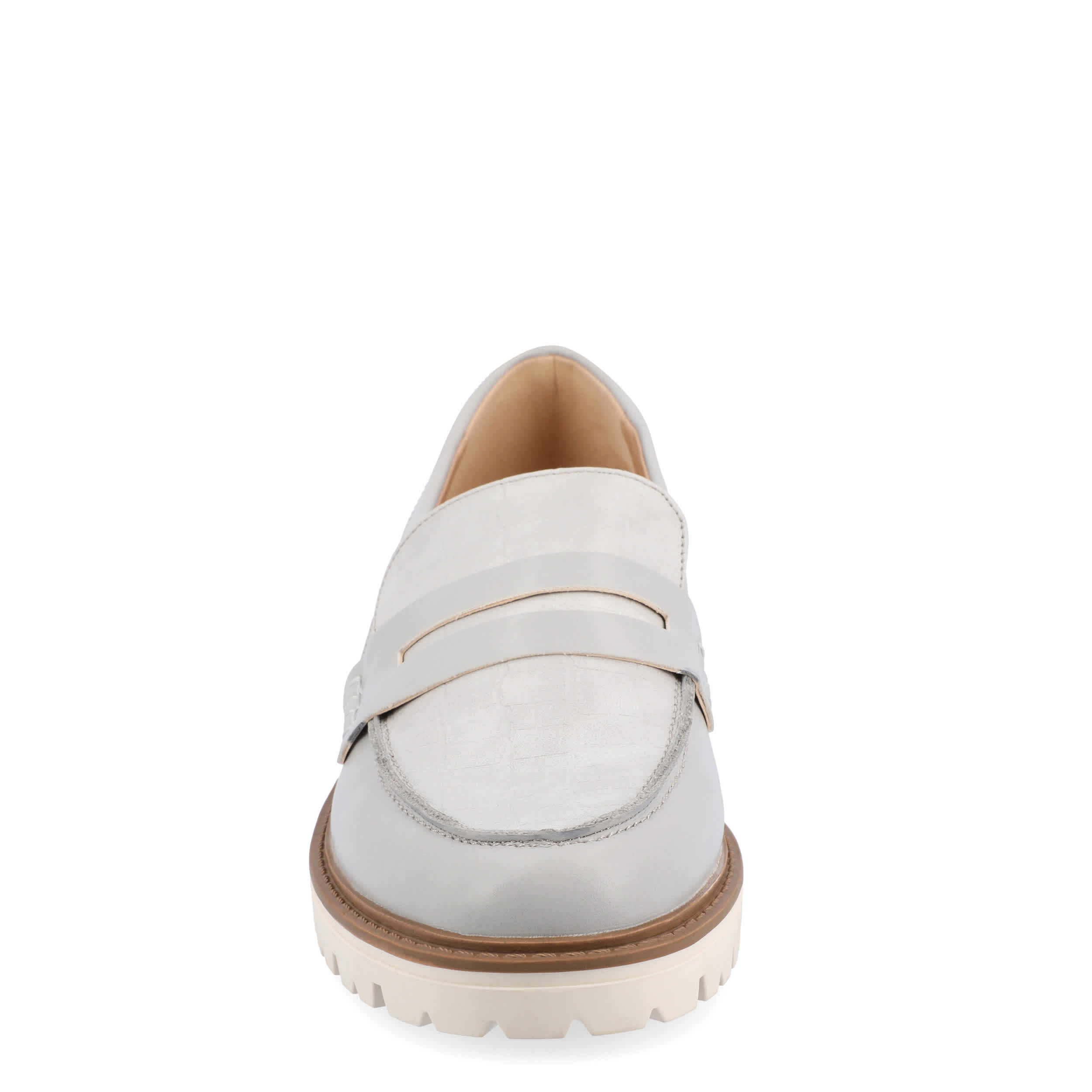 JOURNEE COLLECTION-WOMENS KENLY WIDE PENNY LOAFER-GREY & 