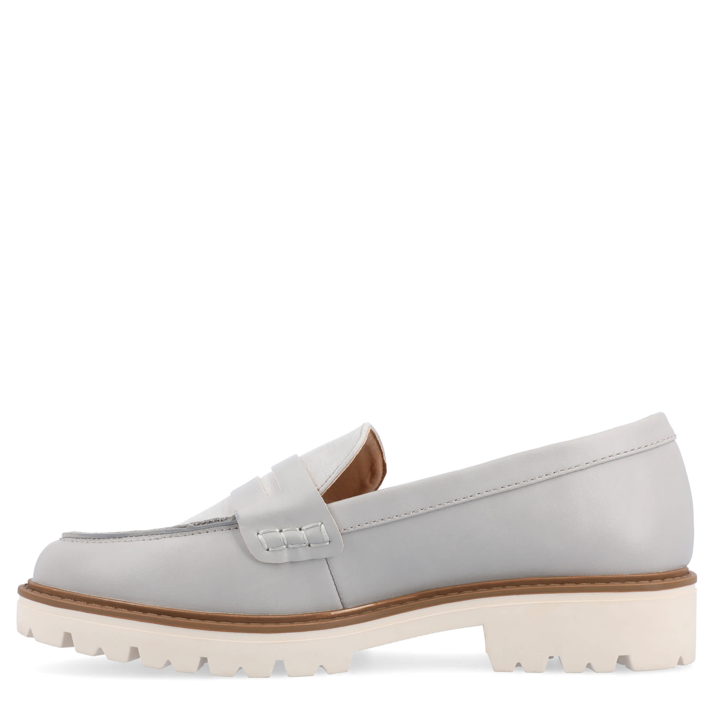 JOURNEE COLLECTION-WOMENS KENLY WIDE PENNY LOAFER-GREY & 