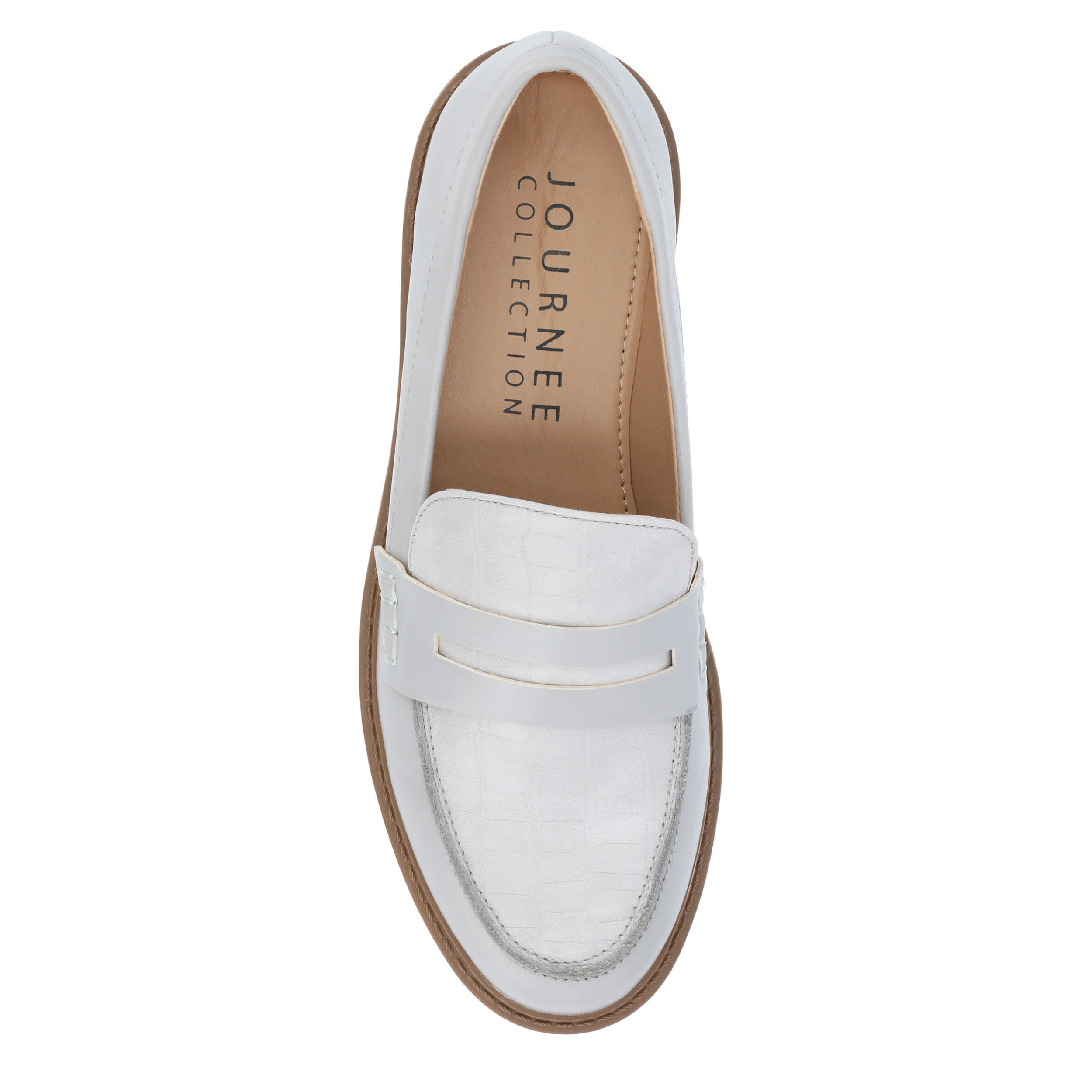 JOURNEE COLLECTION-WOMENS KENLY WIDE PENNY LOAFER-GREY & 