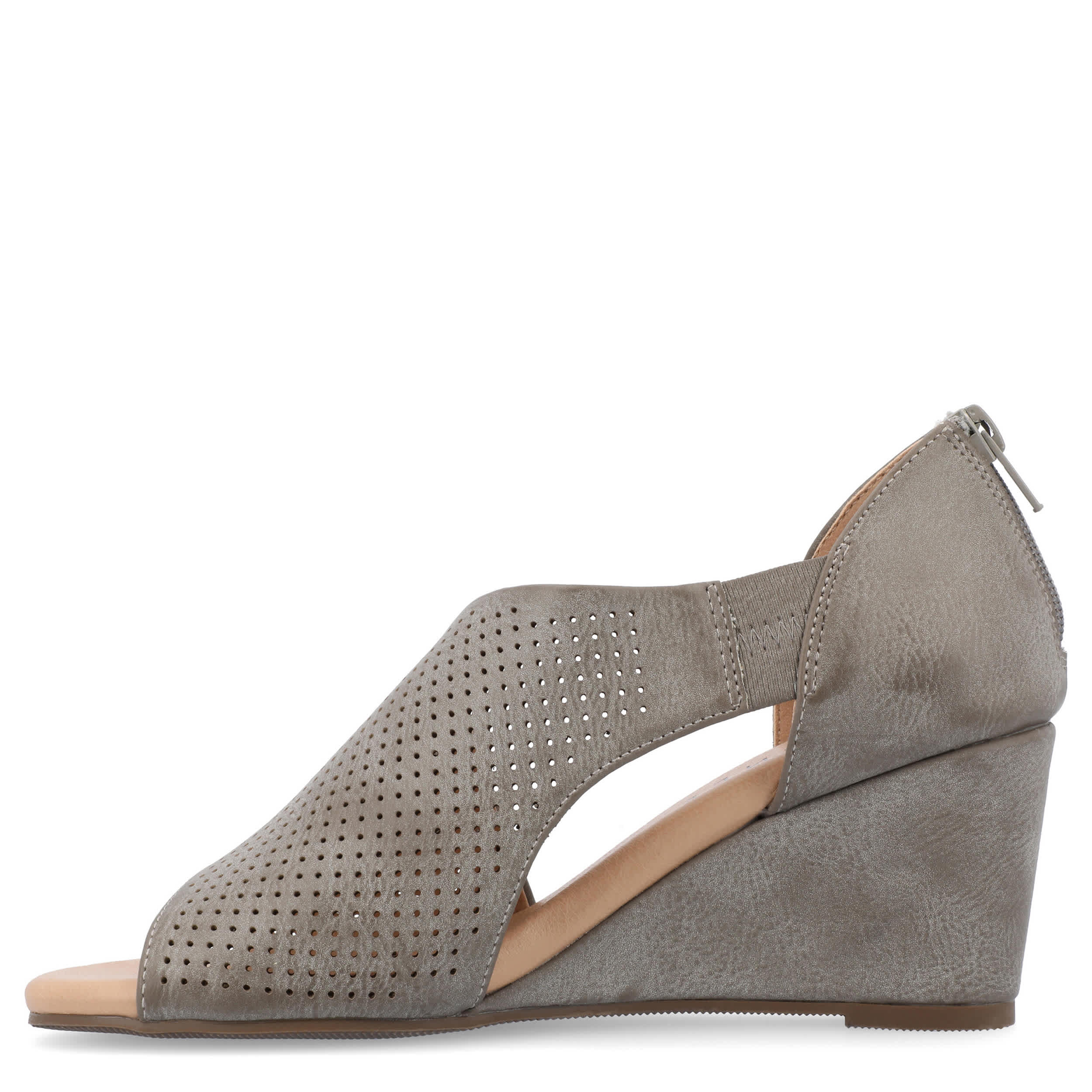 JOURNEE COLLECTION-WOMENS ARETHA WEDGE-GREY & 