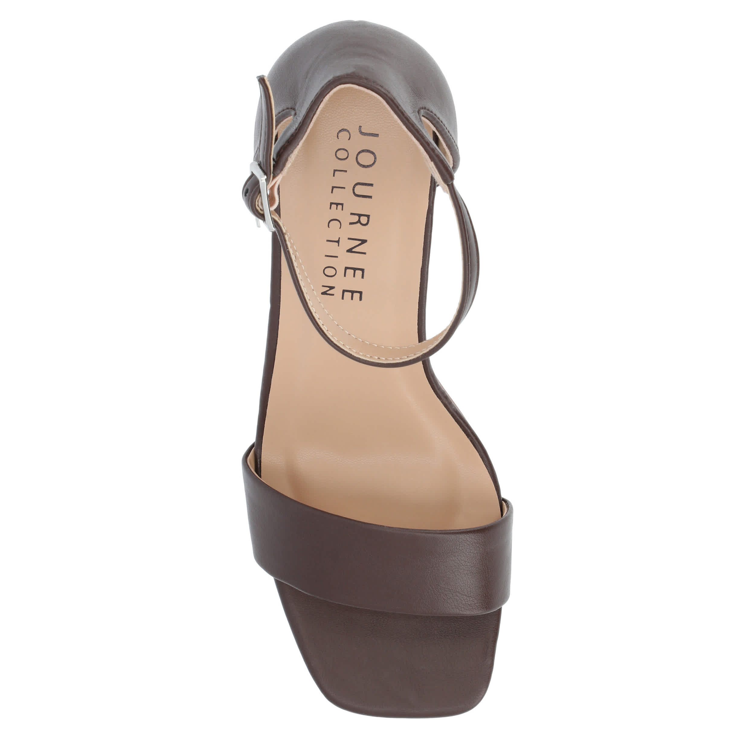 JOURNEE COLLECTION-WOMENS VALENNCIA SANDAL-DARK BROWN & 