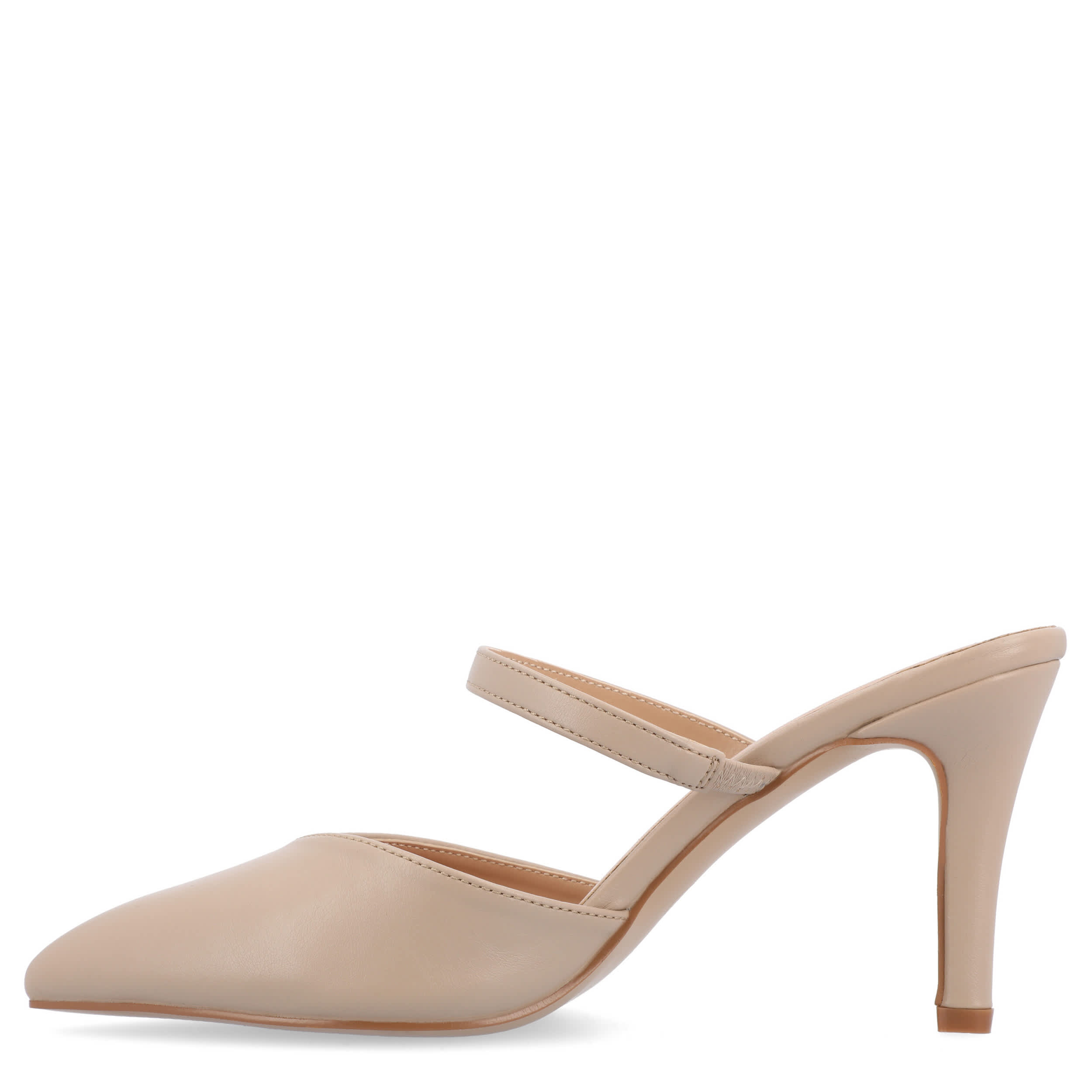 JOURNEE COLLECTION-WOMENS YVON NARROW MULE PUMP-BEIGE & 