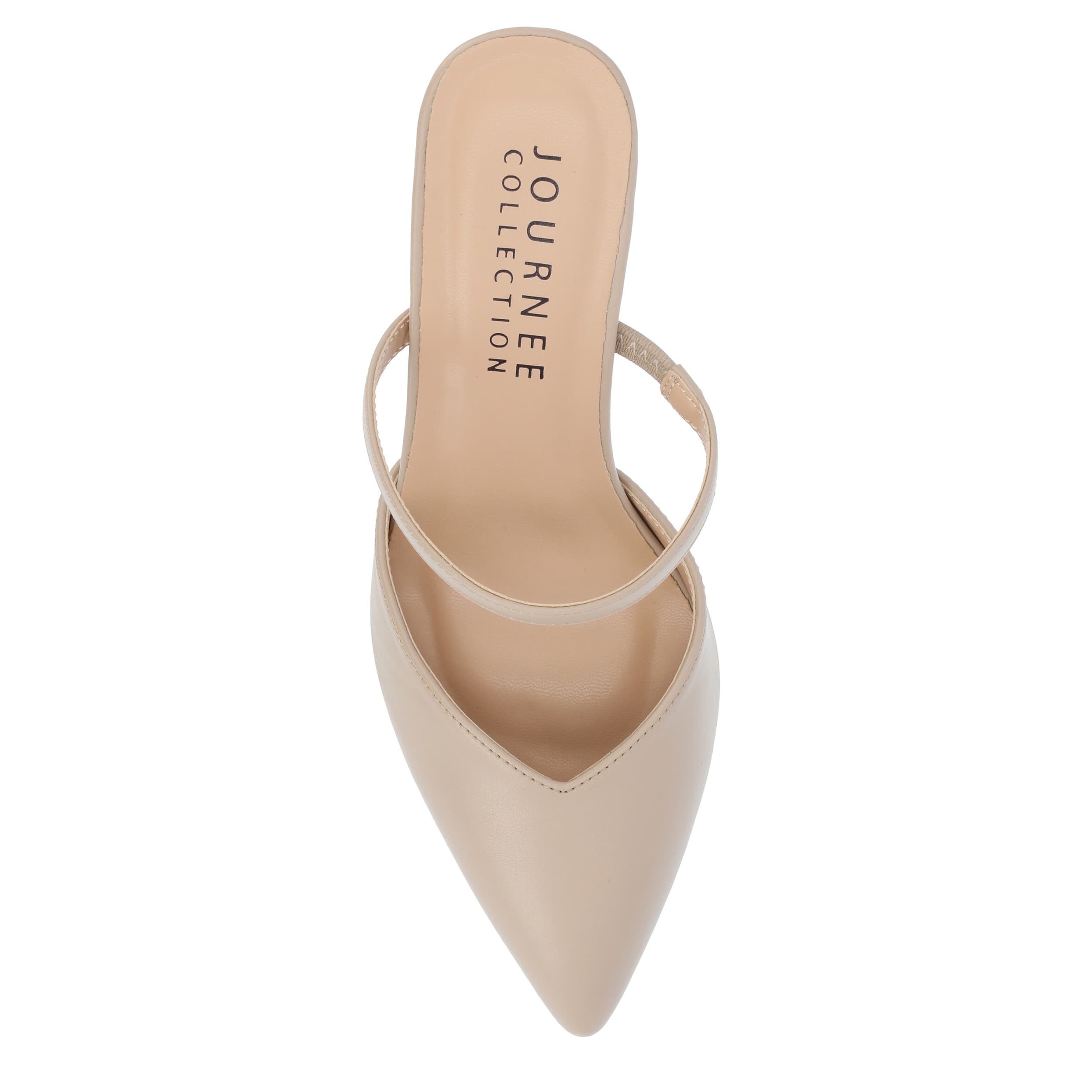 JOURNEE COLLECTION-WOMENS YVON NARROW MULE PUMP-BEIGE & 