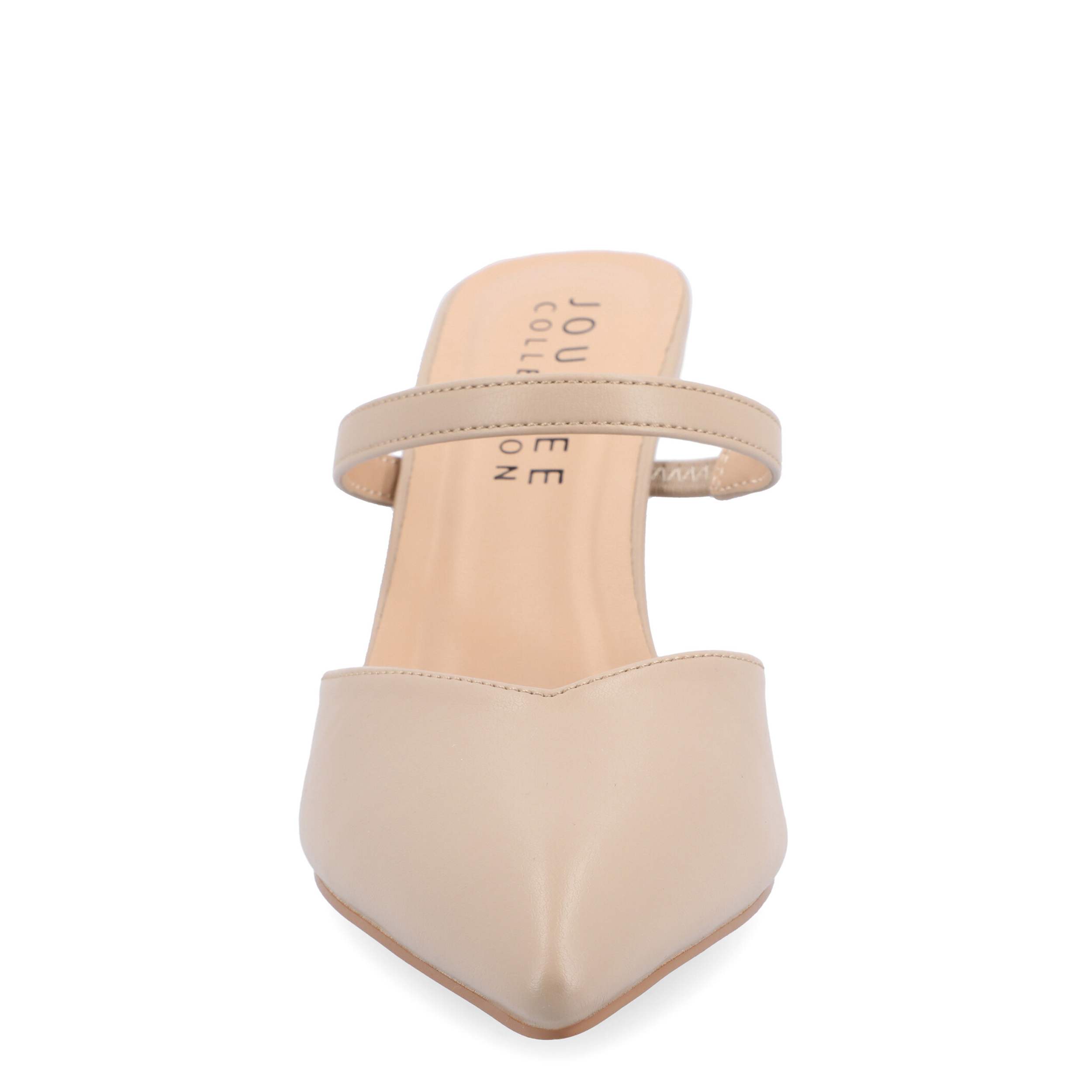JOURNEE COLLECTION-WOMENS YVON WIDE MULE PUMP-BEIGE & 