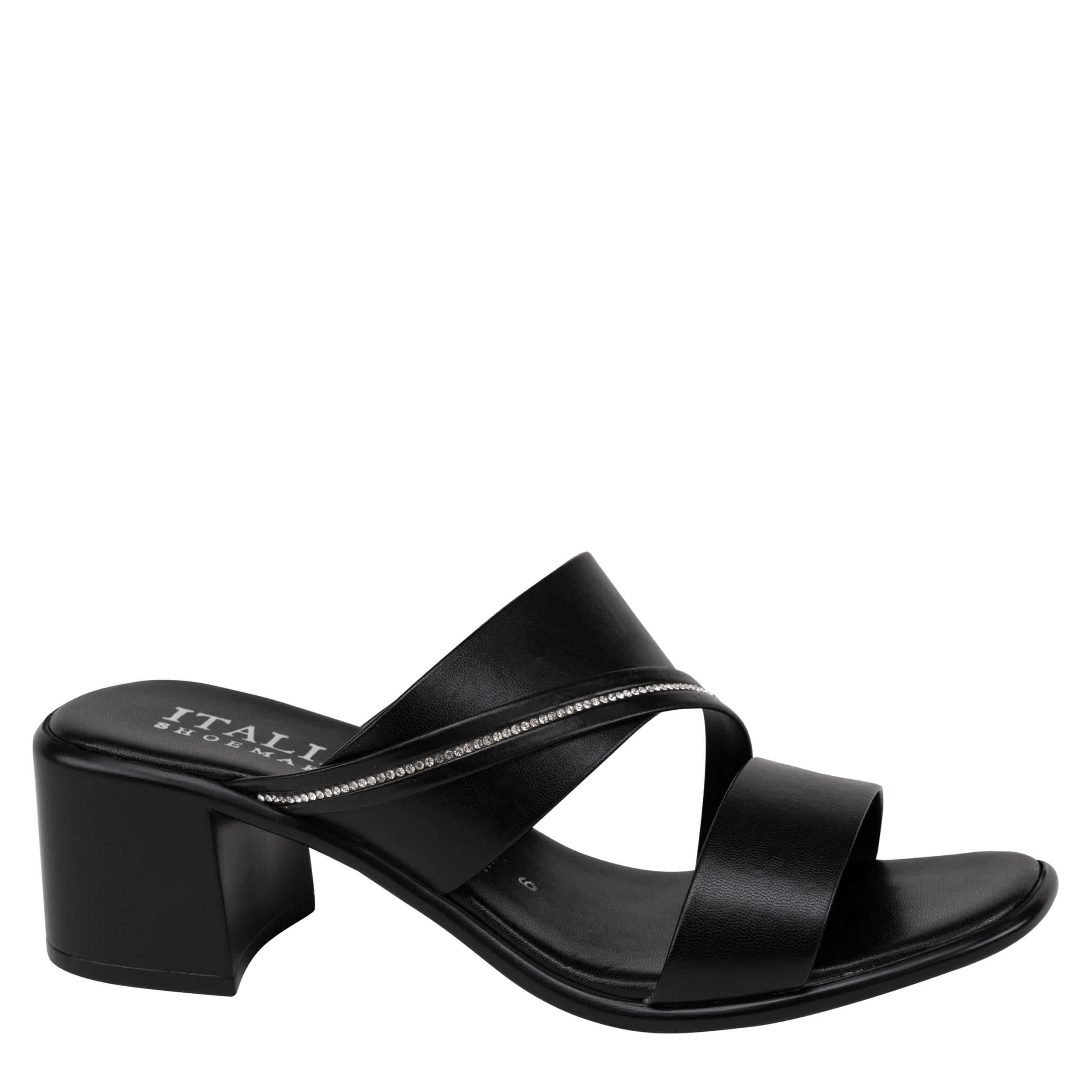 ITALIAN SHOEMAKERS-WOMENS COLETTY SLIDE SANDAL-BLACK & 