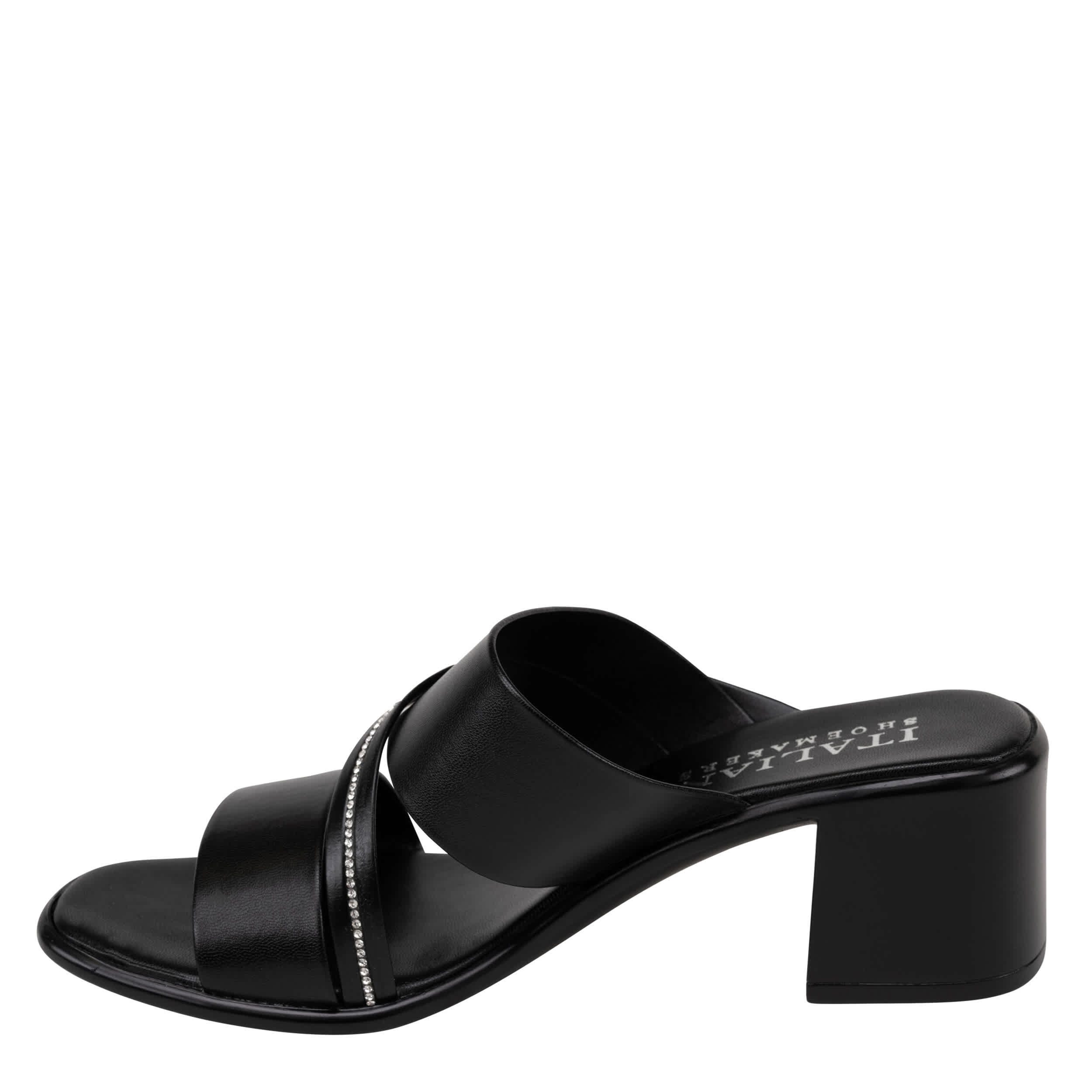 ITALIAN SHOEMAKERS-WOMENS COLETTY SLIDE SANDAL-BLACK & 