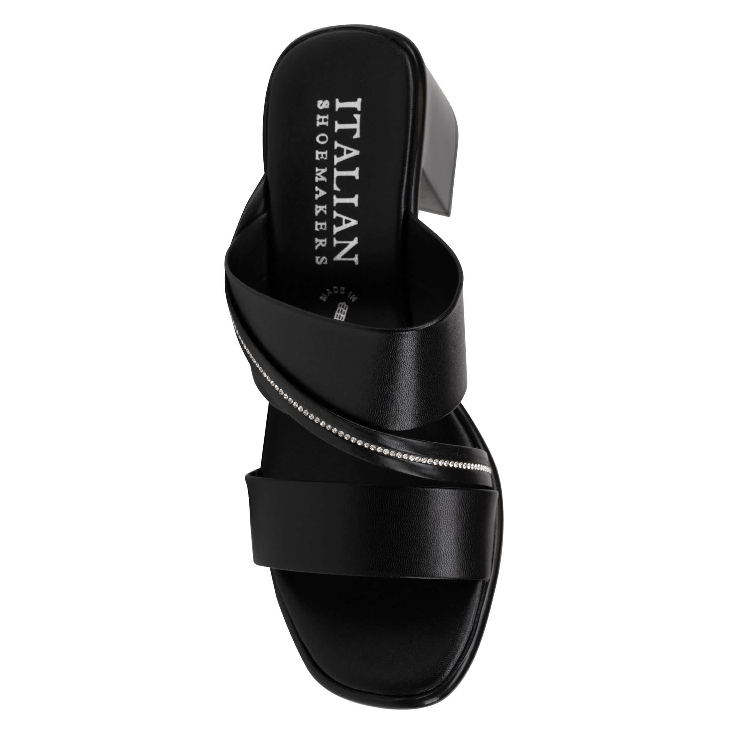 ITALIAN SHOEMAKERS-WOMENS COLETTY SLIDE SANDAL-BLACK & 