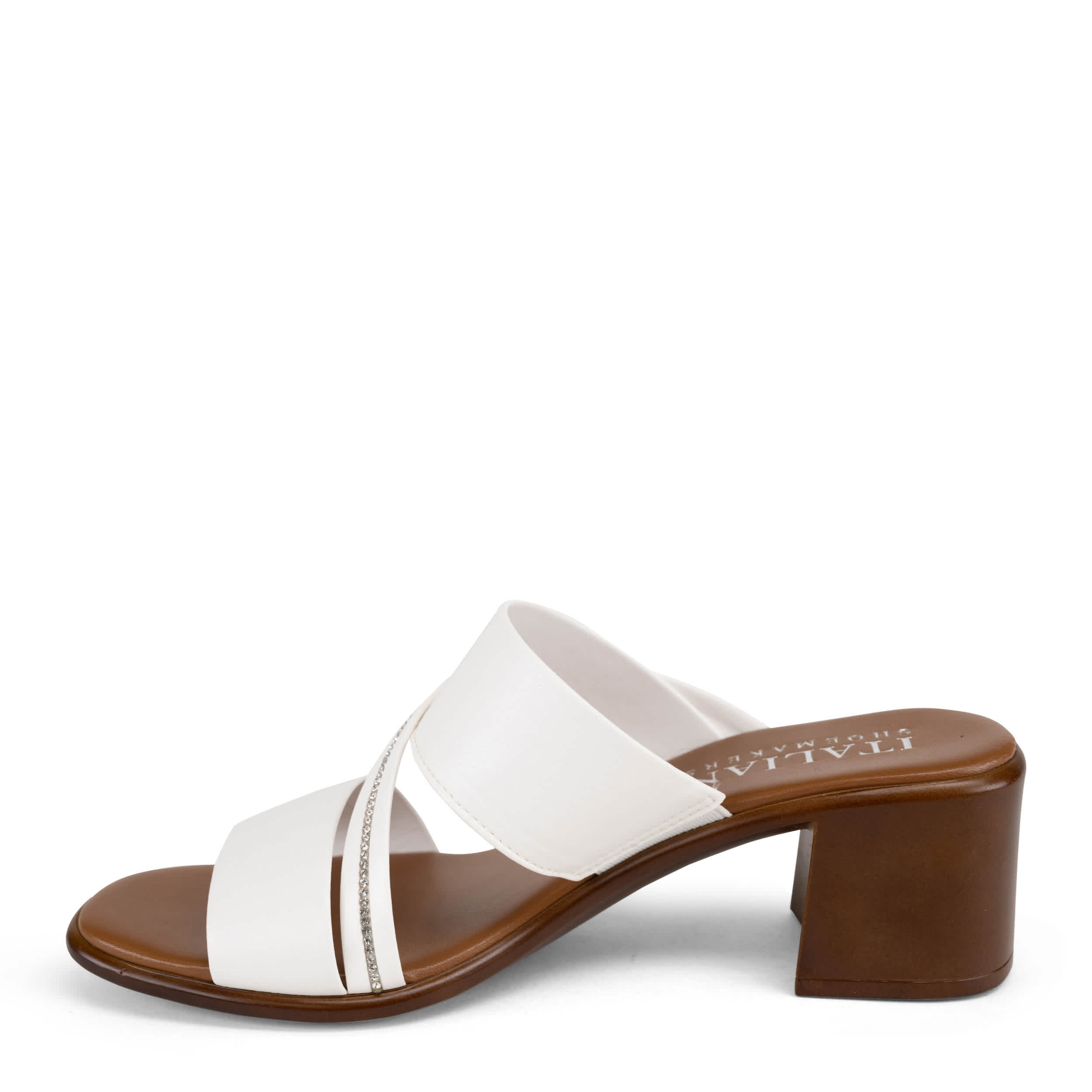 ITALIAN SHOEMAKERS-WOMENS COLETTY SLIDE SANDAL-WHITE & 