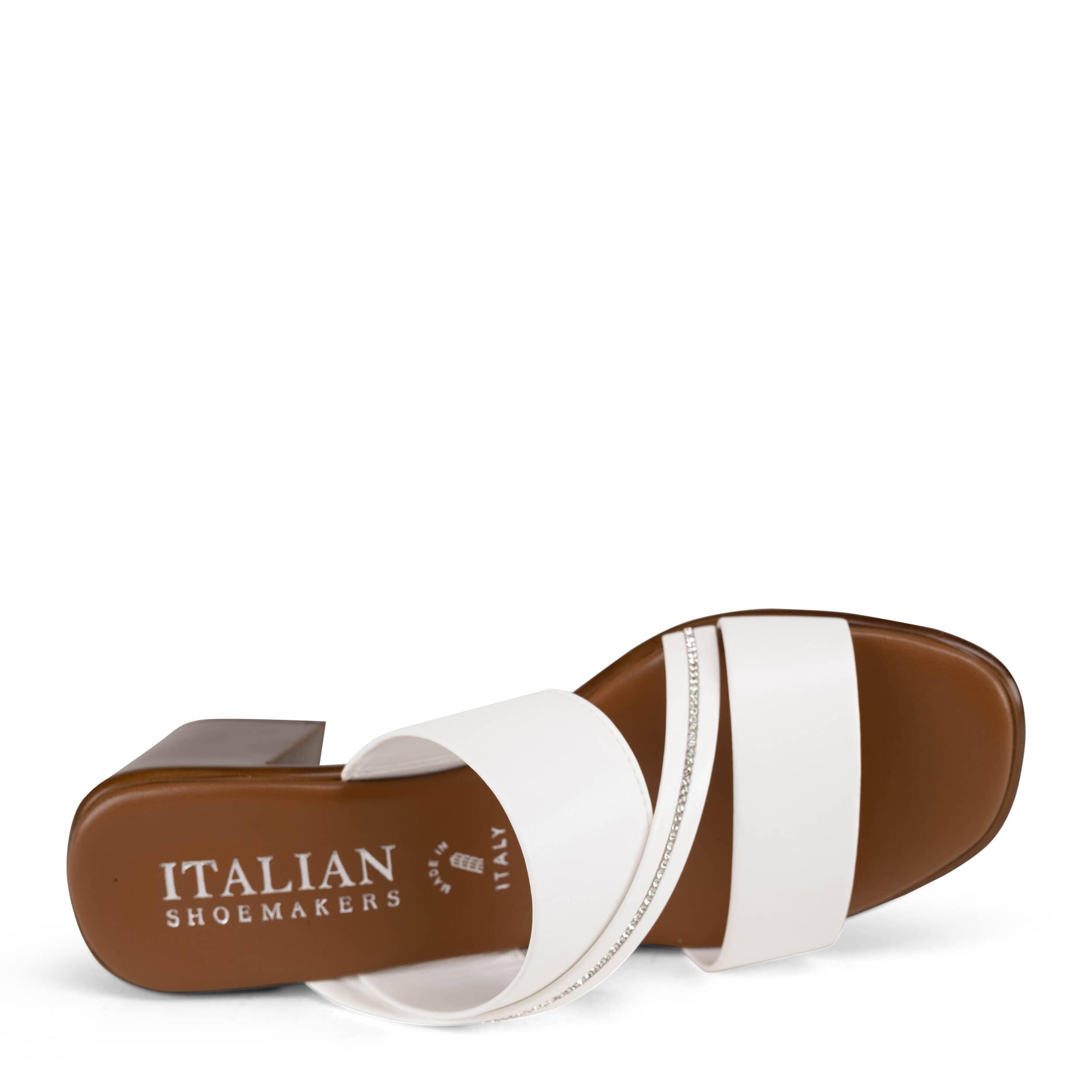 ITALIAN SHOEMAKERS-WOMENS COLETTY SLIDE SANDAL-WHITE & 