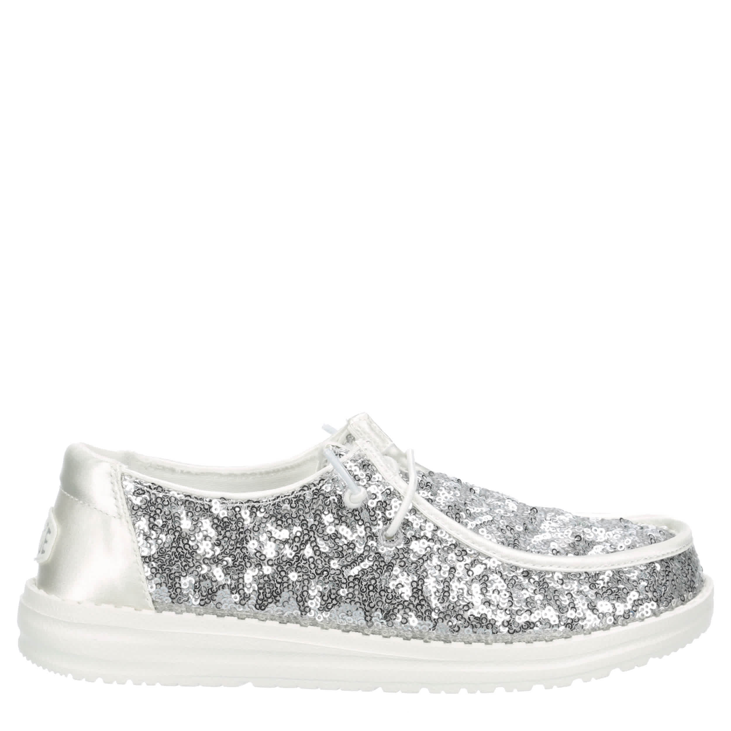 WOMENS WENDY SEQUIN SLIP ON SNEAKER - SILVER