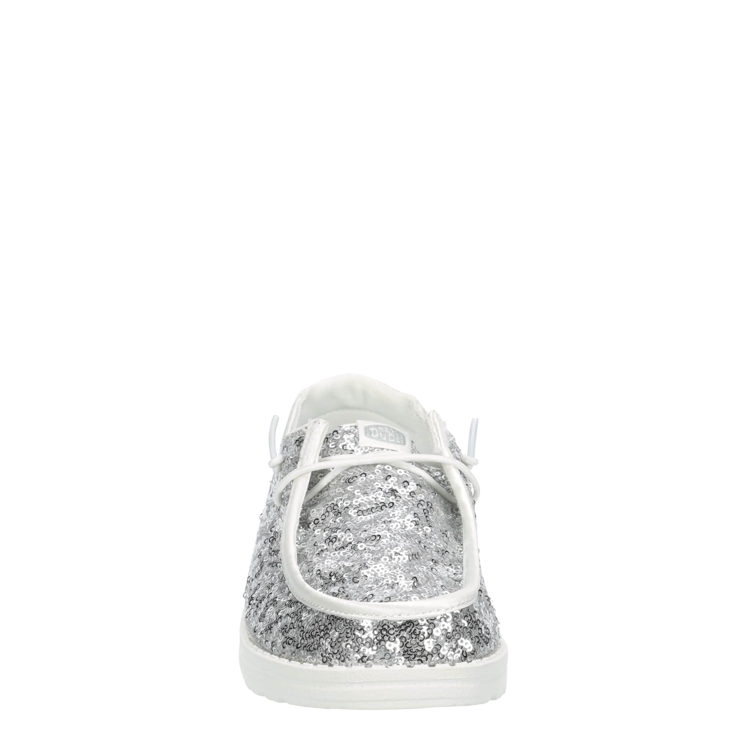WOMENS WENDY SEQUIN SLIP ON SNEAKER - SILVER