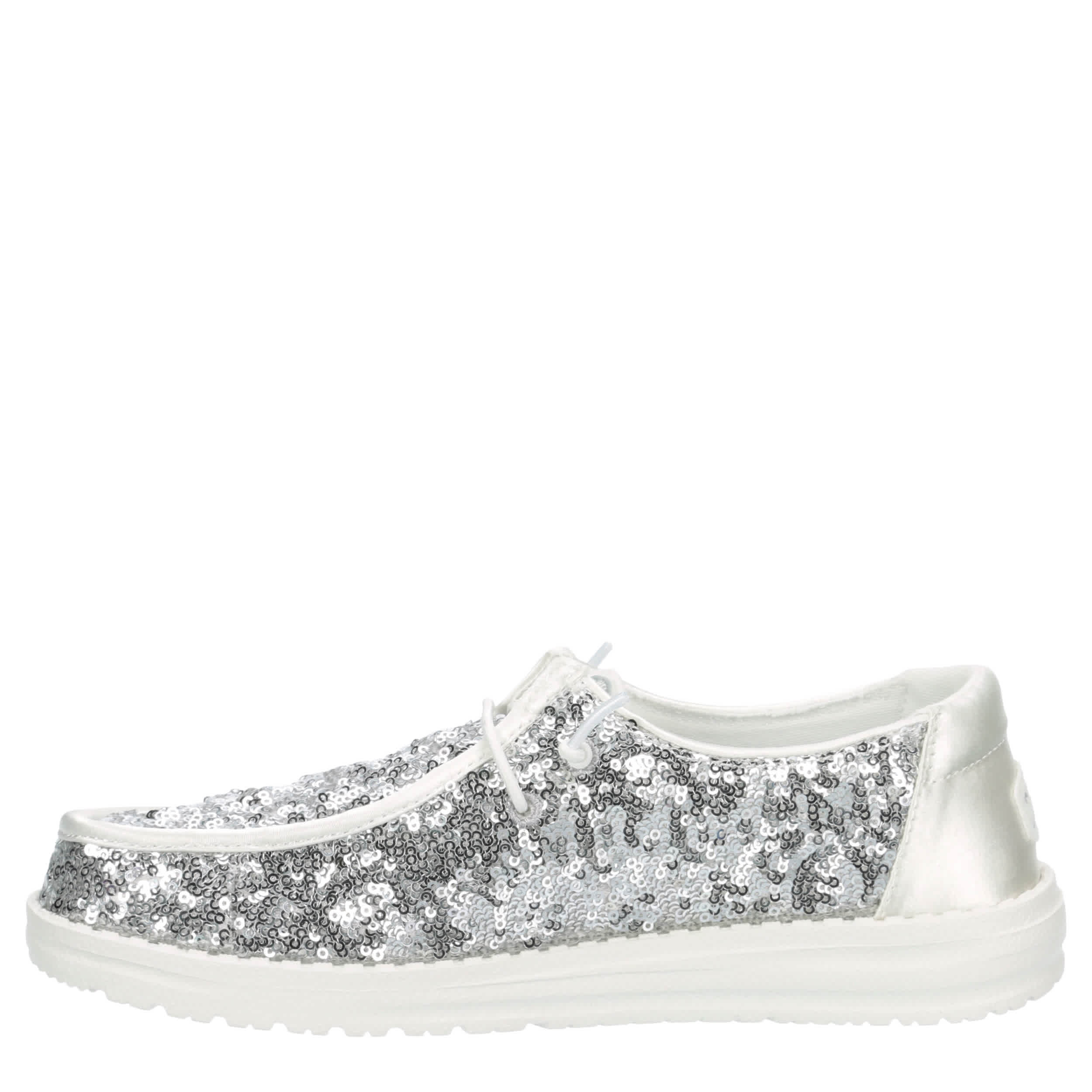 WOMENS WENDY SEQUIN SLIP ON SNEAKER - SILVER