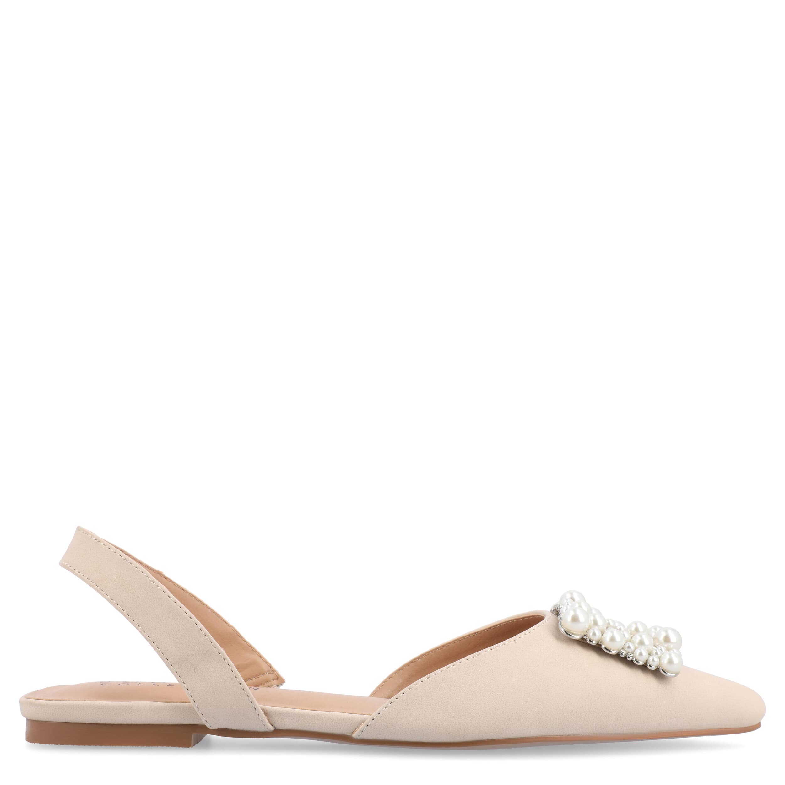 JOURNEE COLLECTION-WOMENS HANNAE WIDE FLAT-BEIGE & 