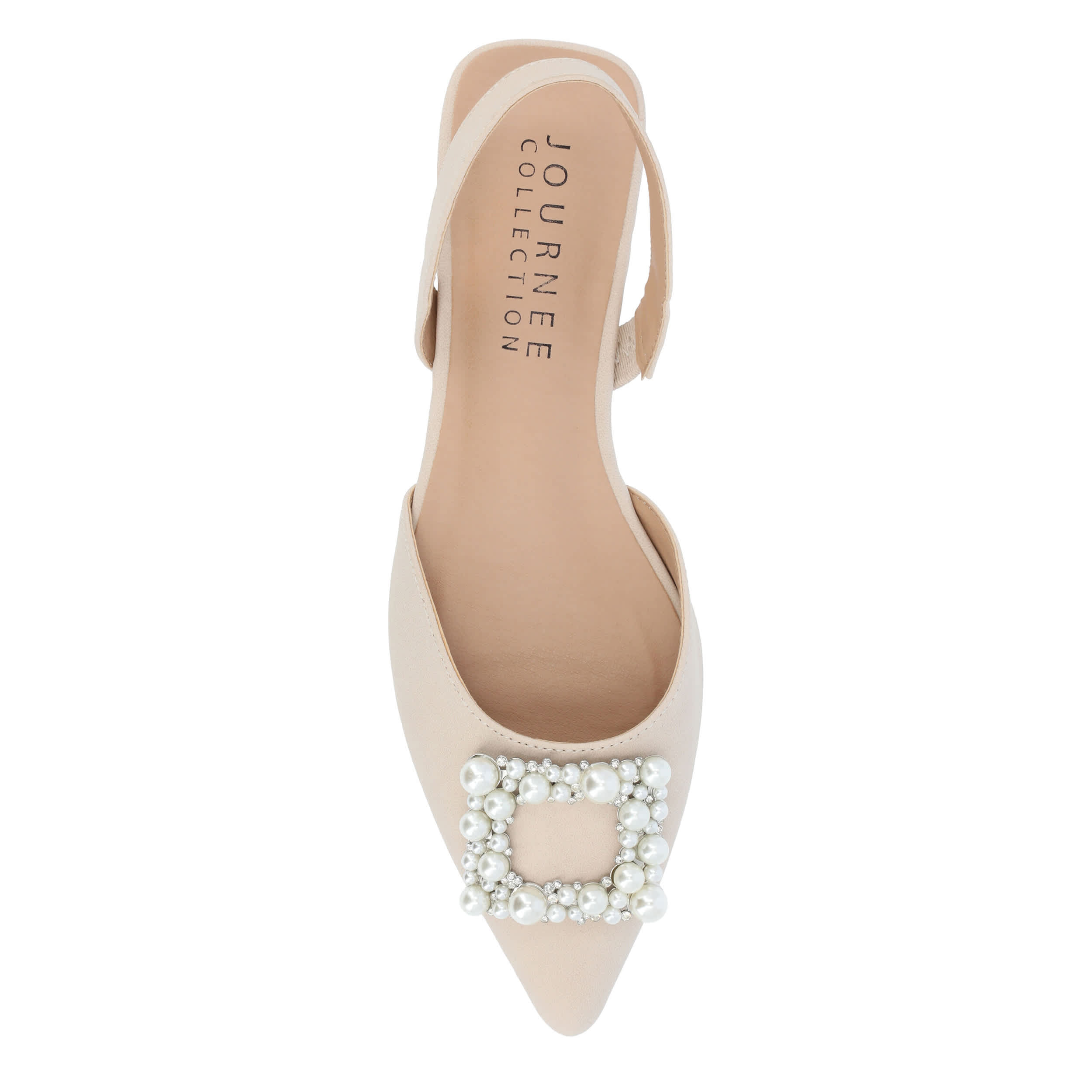 JOURNEE COLLECTION-WOMENS HANNAE WIDE FLAT-BEIGE & 