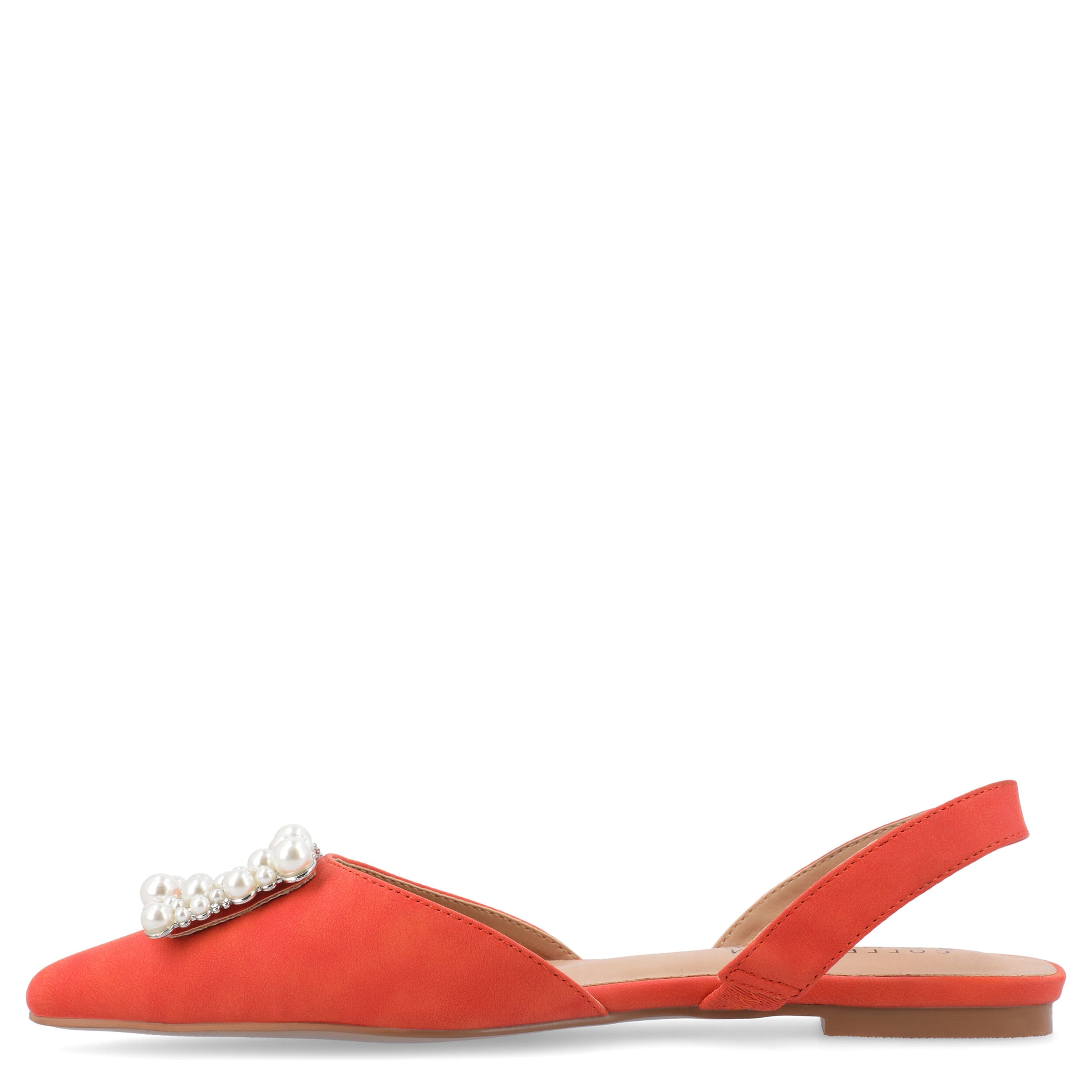 JOURNEE COLLECTION-WOMENS HANNAE WIDE FLAT-ORANGE & 