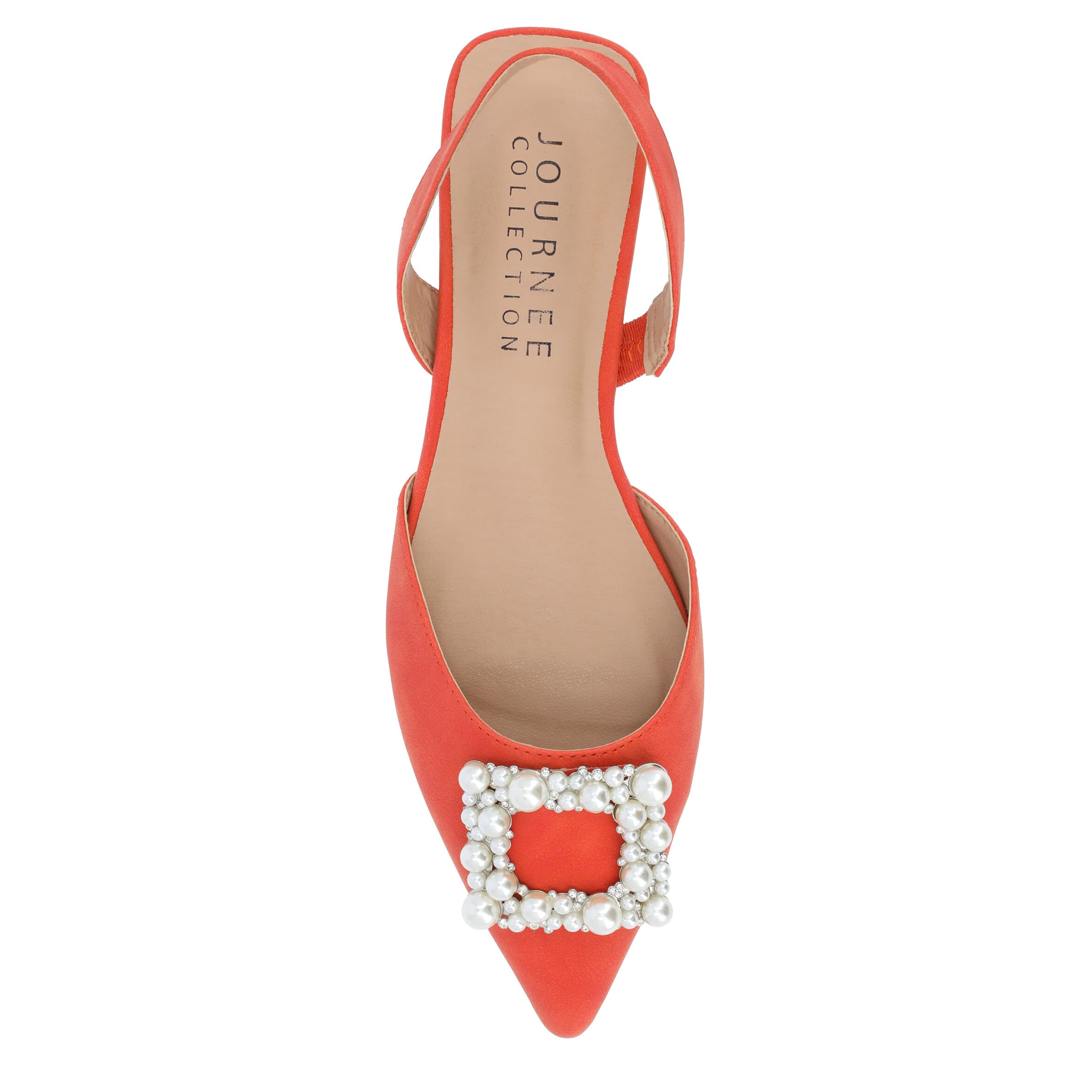 JOURNEE COLLECTION-WOMENS HANNAE WIDE FLAT-ORANGE & 