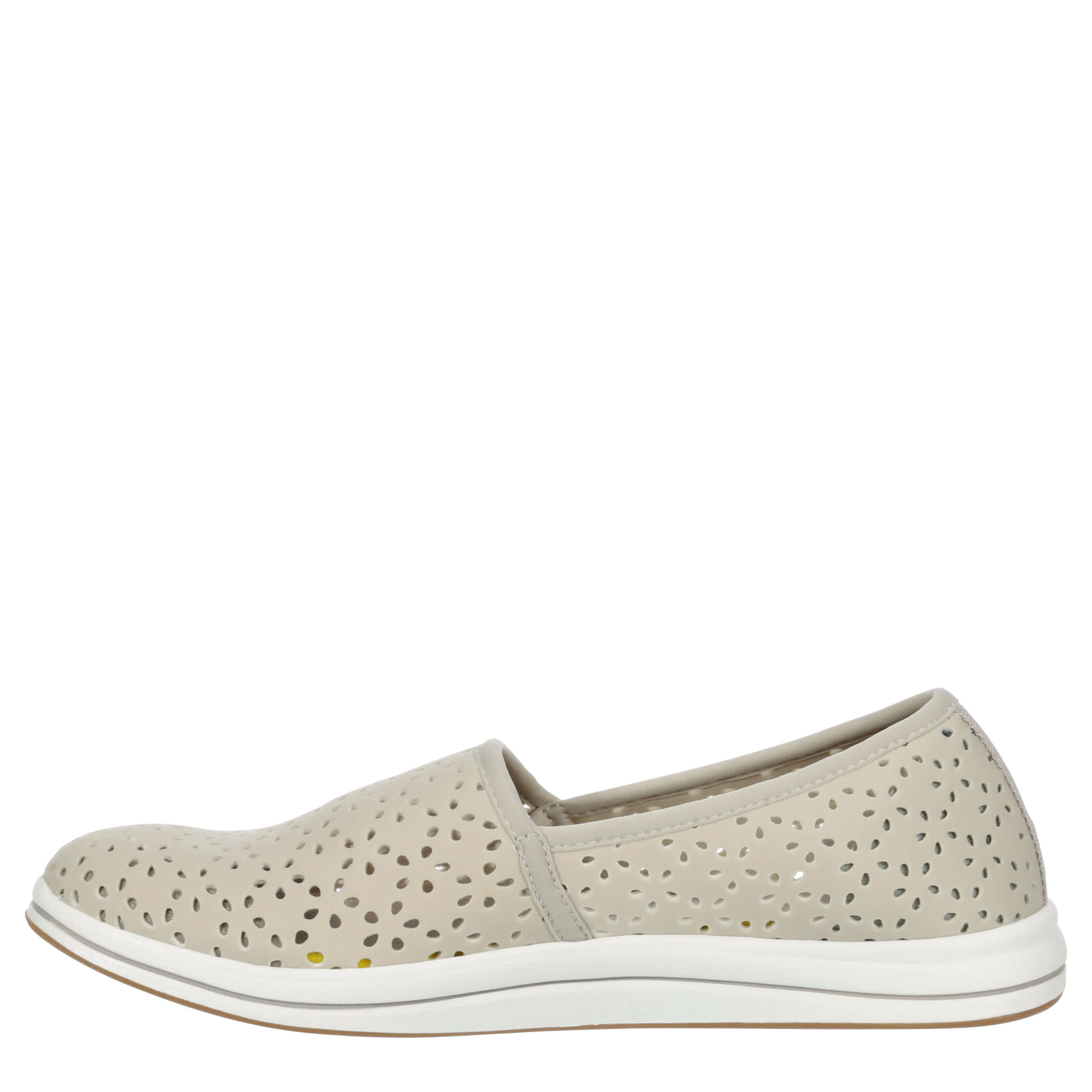 CLARKS-WOMENS BREEZE EMILY SLIP ON SNEAKER-TAUPE & 