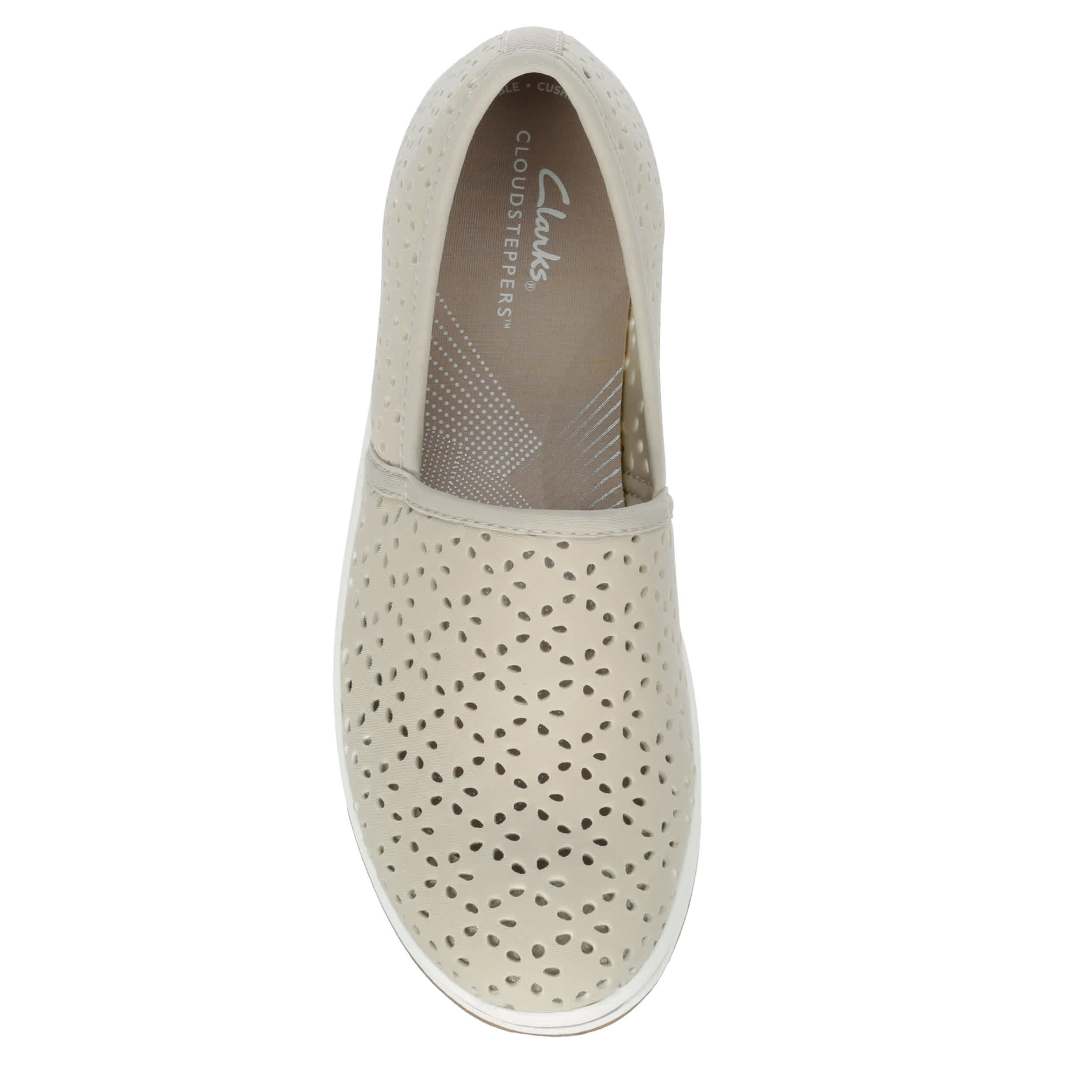 CLARKS-WOMENS BREEZE EMILY SLIP ON SNEAKER-TAUPE & 
