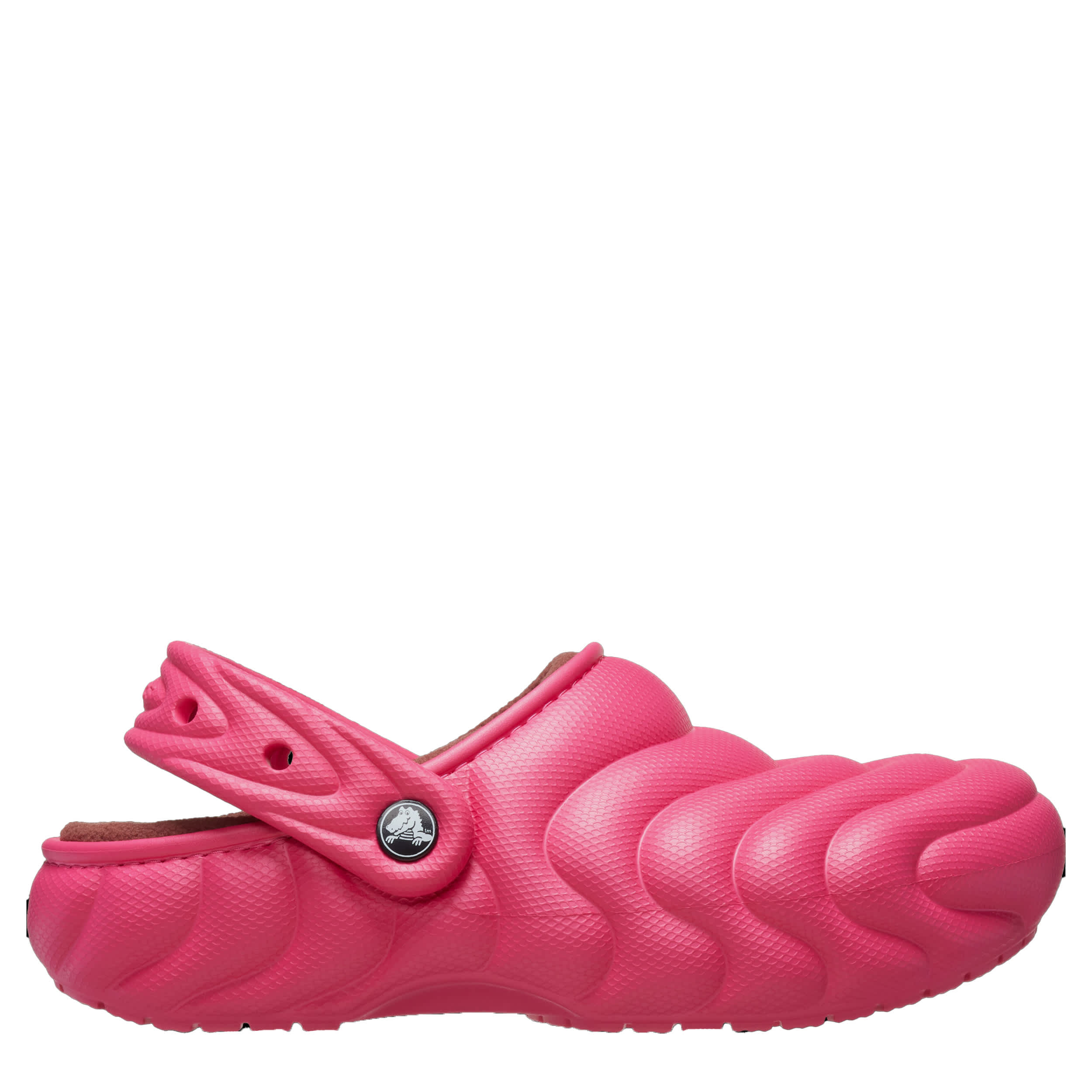 CROCS WOMENS CLASSIC LINED OVERPUFF CLOG - BRIGHT PINK