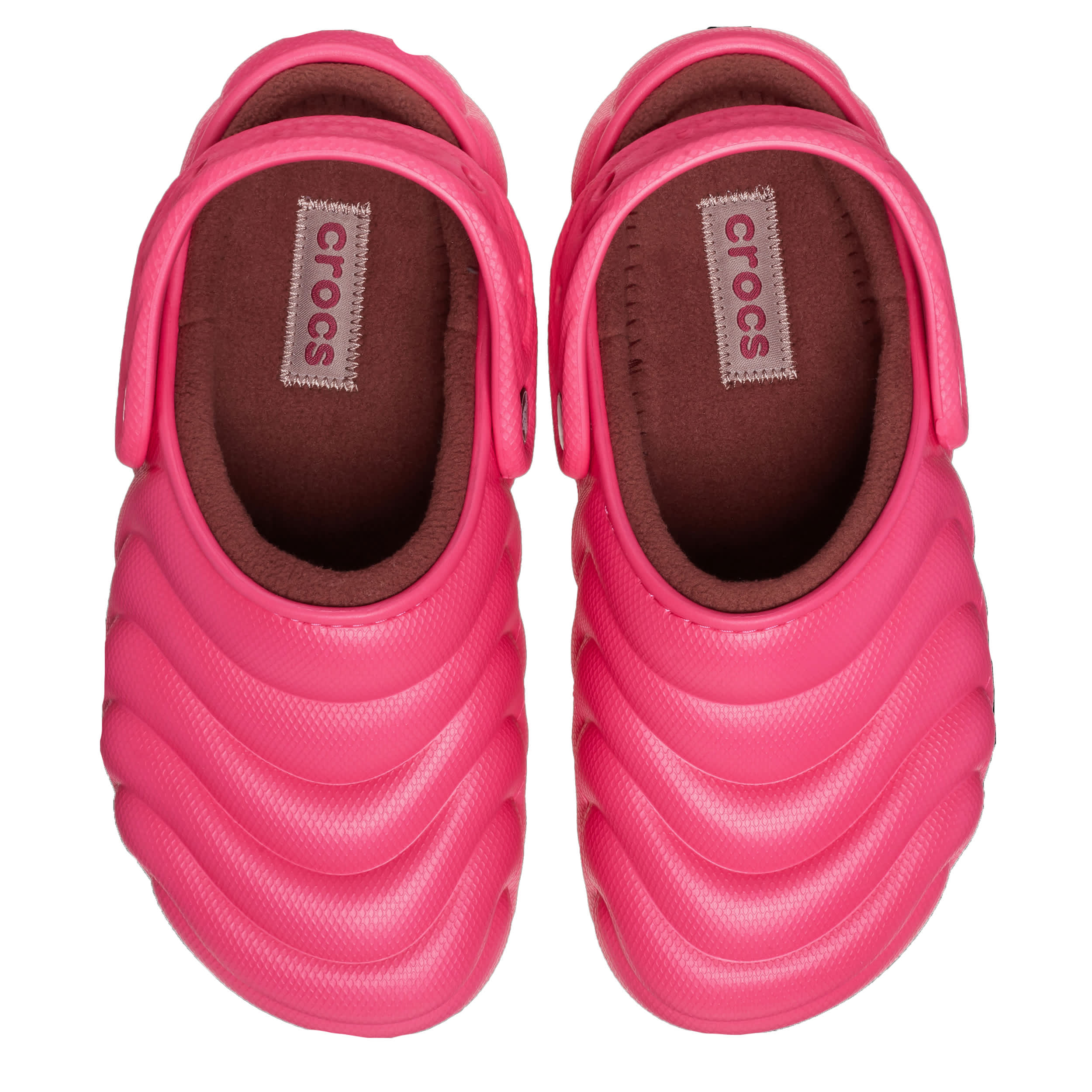CROCS WOMENS CLASSIC LINED OVERPUFF CLOG - BRIGHT PINK