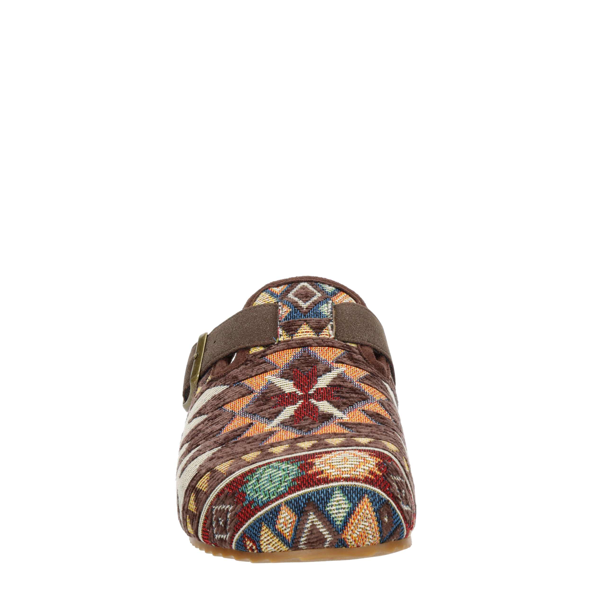 DIRTY LAUNDRY-WOMENS MYSTIFY CLOG-BROWN & MULTICOLOR