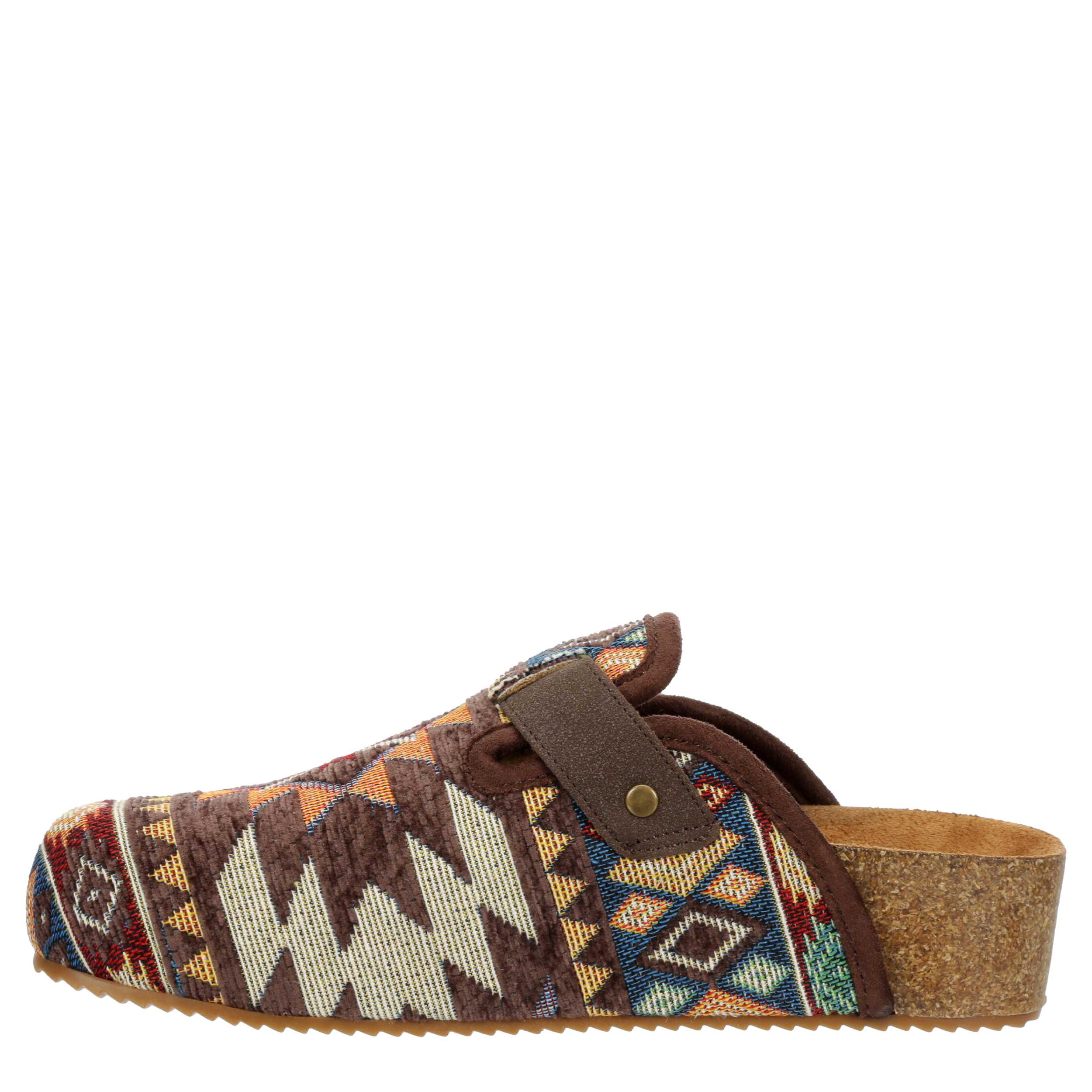 DIRTY LAUNDRY-WOMENS MYSTIFY CLOG-BROWN & MULTICOLOR