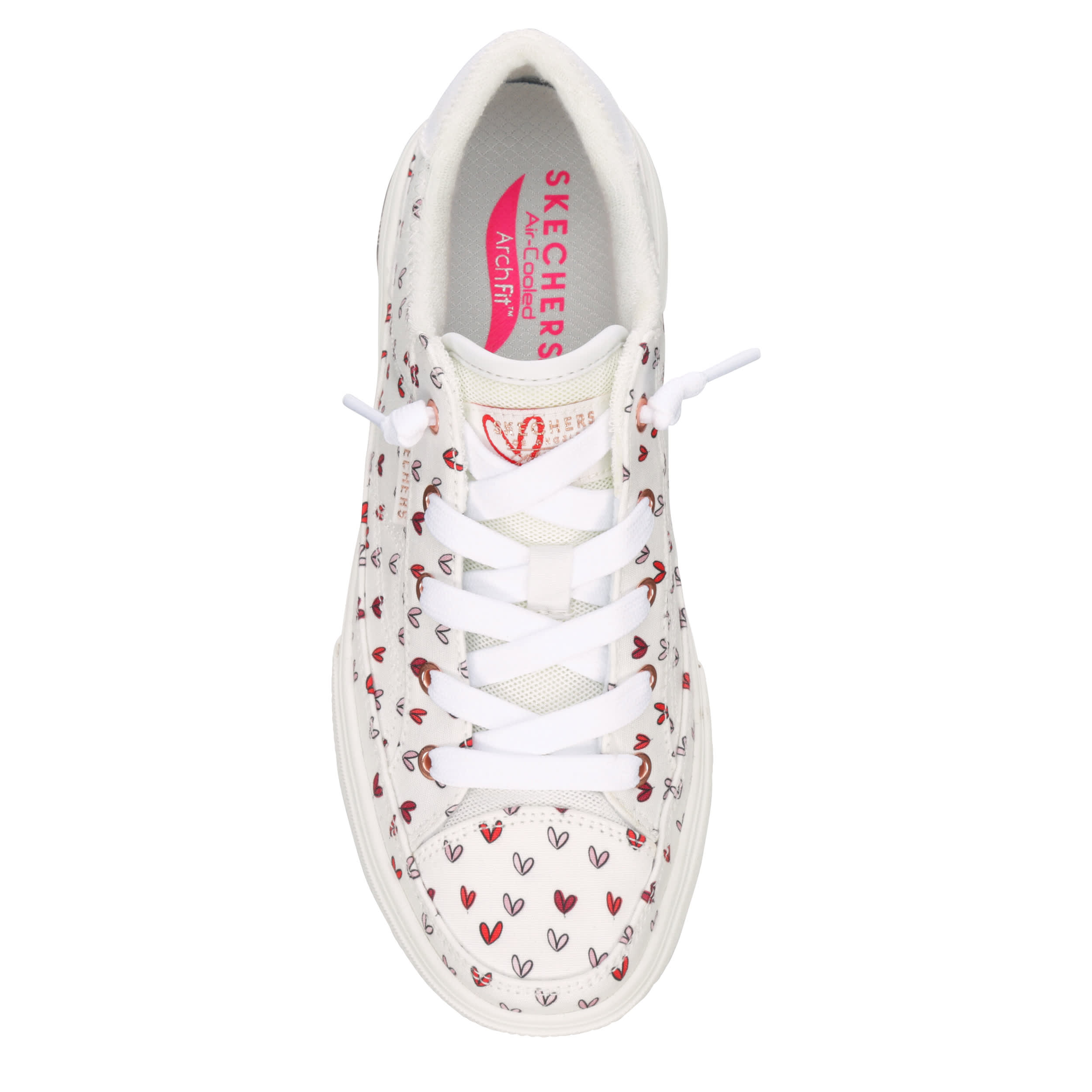 White Skechers Womens Arch Fit Arcade Love On Top Sneaker