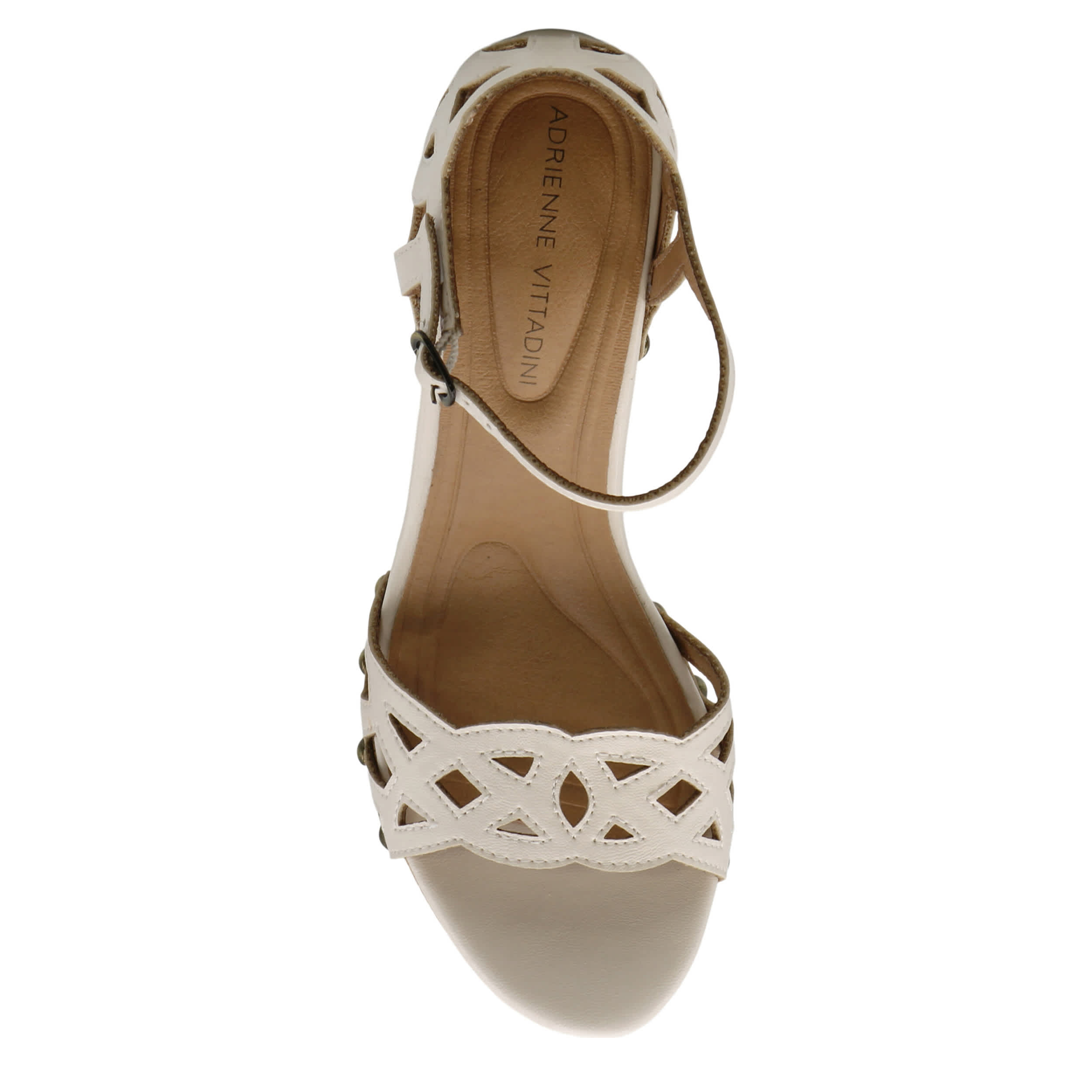 ADRIENNE VITTADINI WOMENS CAROLINA WEDGE SANDAL - OFF WHITE