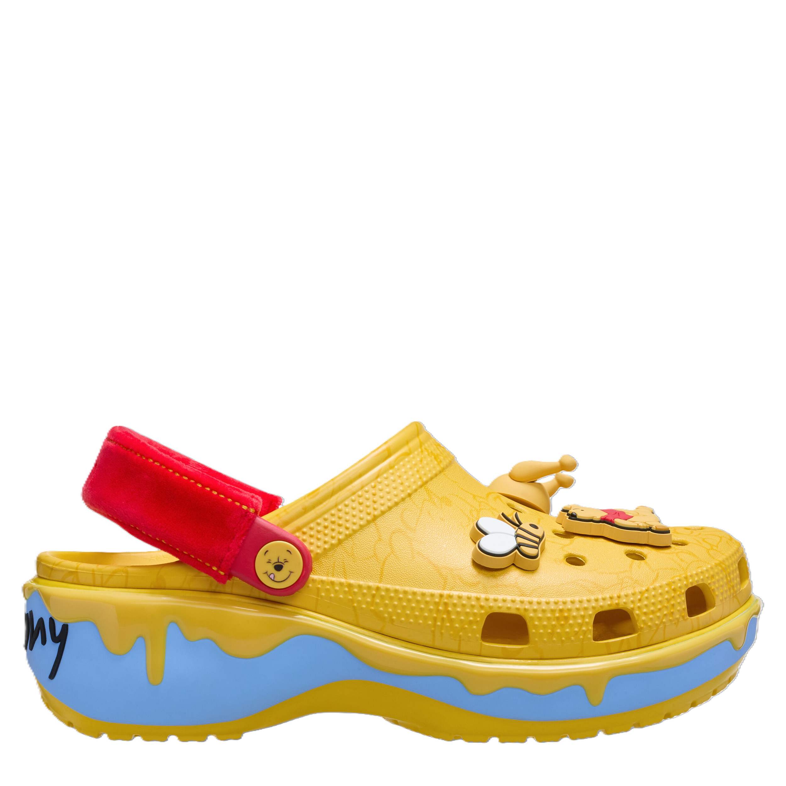 CROCS WOMENS WINNIE THE POOH CLASSIC PLATFORM CLOG - YELLOW