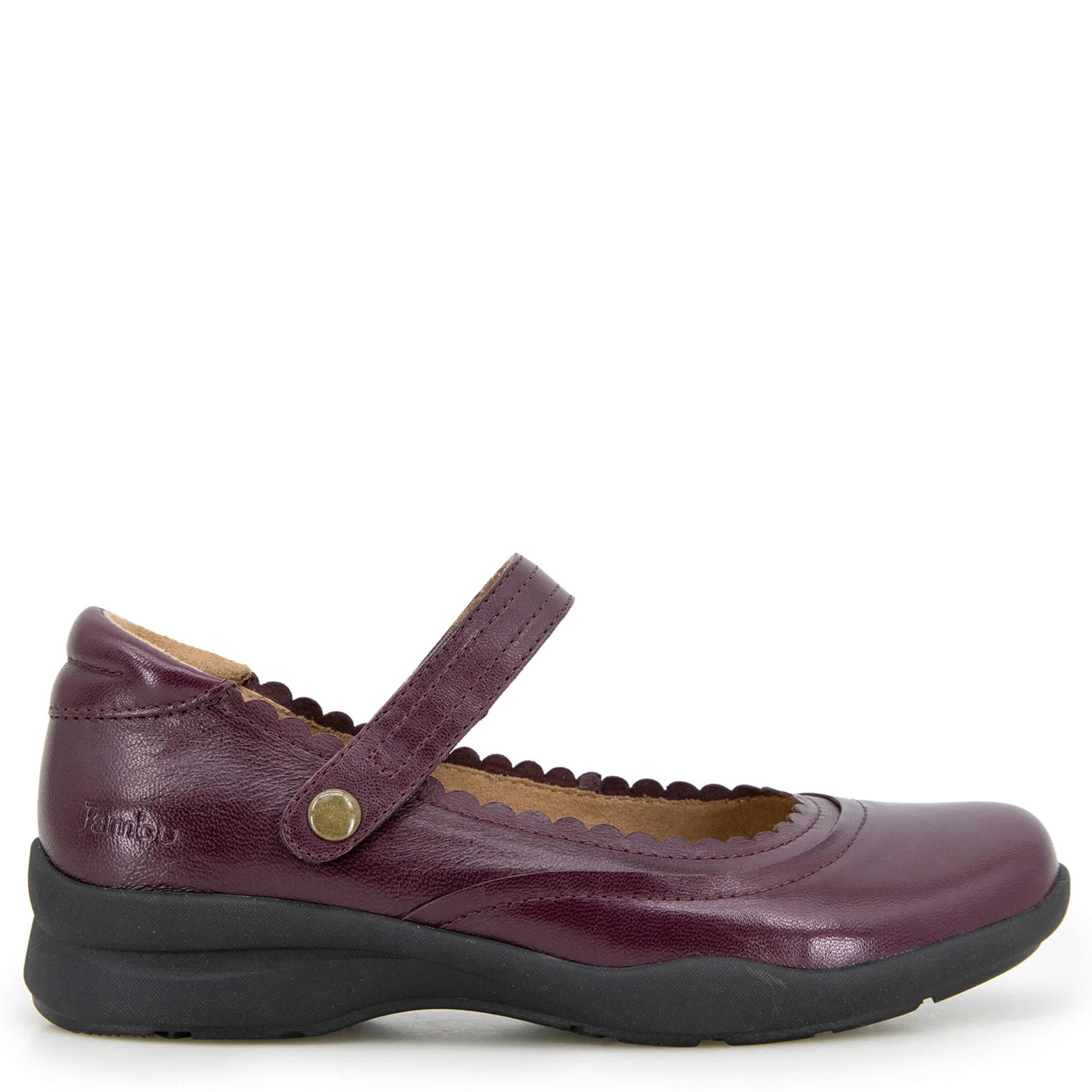 JAMBU-WOMENS TESS MARY JANE FLAT-BURGUNDY & 