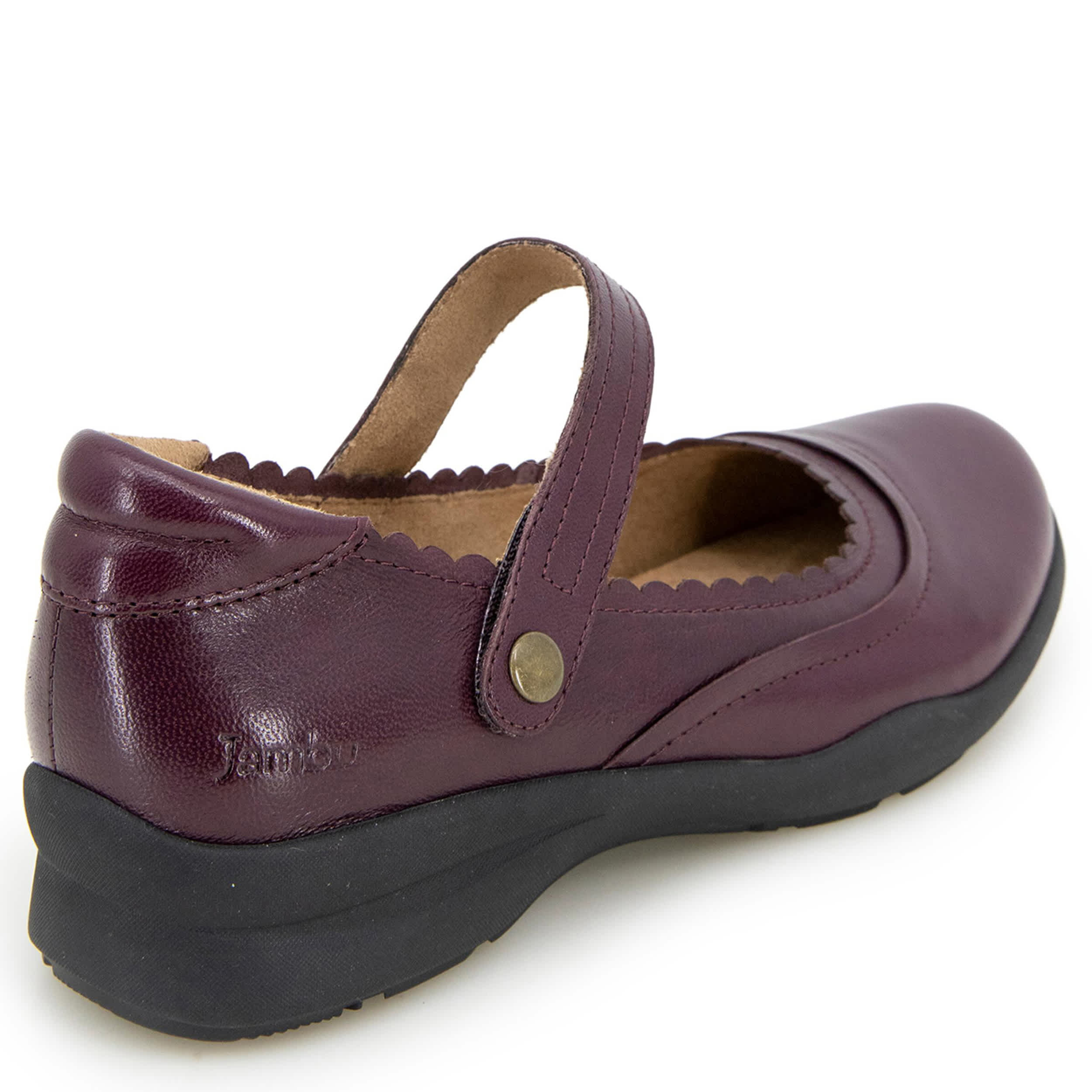 JAMBU-WOMENS TESS MARY JANE FLAT-BURGUNDY & 
